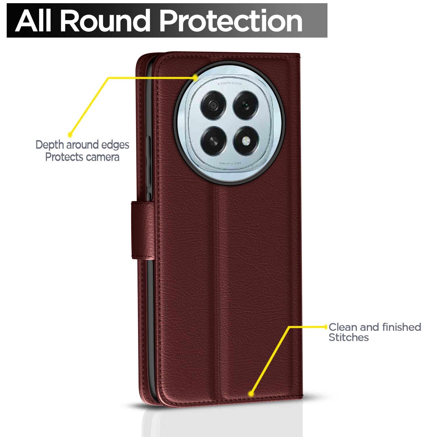Pikkme Oppo F29 5G Vintage Flip Cover (Brown)