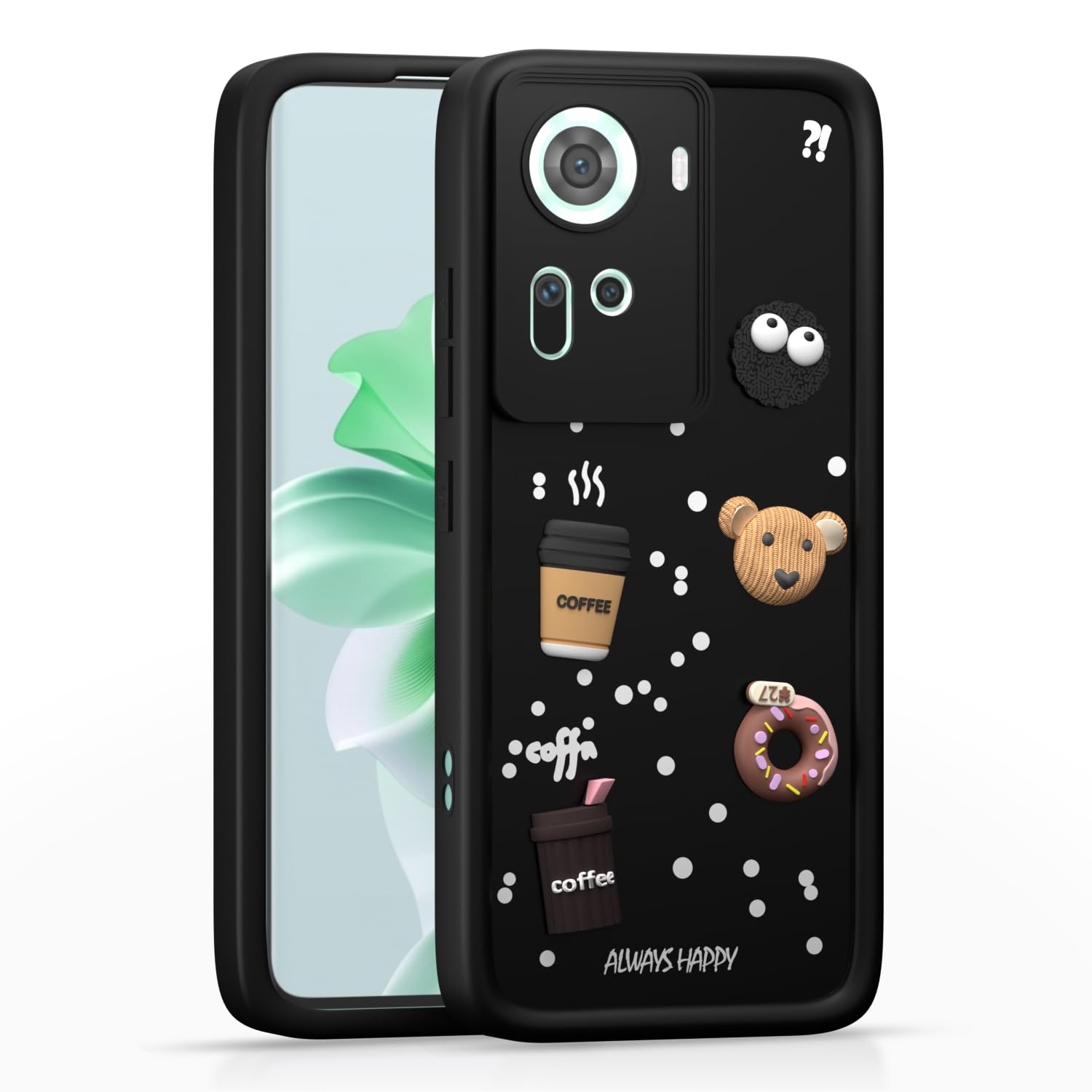 Pikkme Oppo Reno 11 5G/3D Silicone black phone cover
