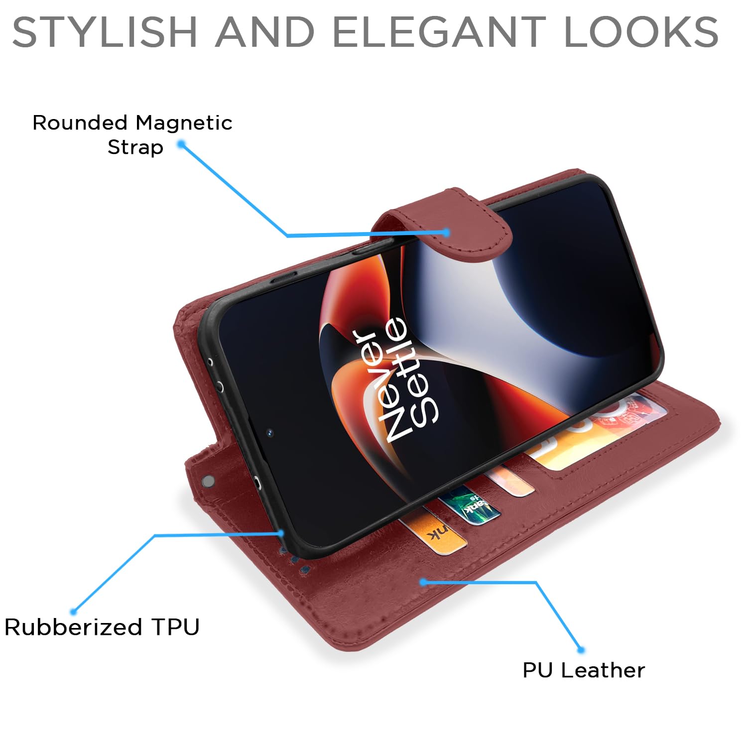 Pikkme OnePlus 11R 5G Vintage Flip Cover (Brown)
