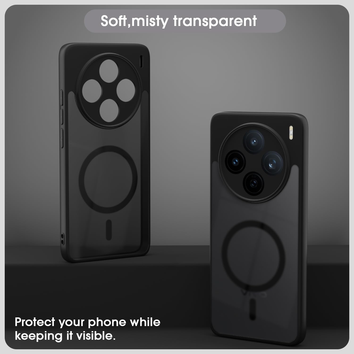 Vivo X200T 5G phone cover in black smoke mag-safe by Pikkme – photo 3
