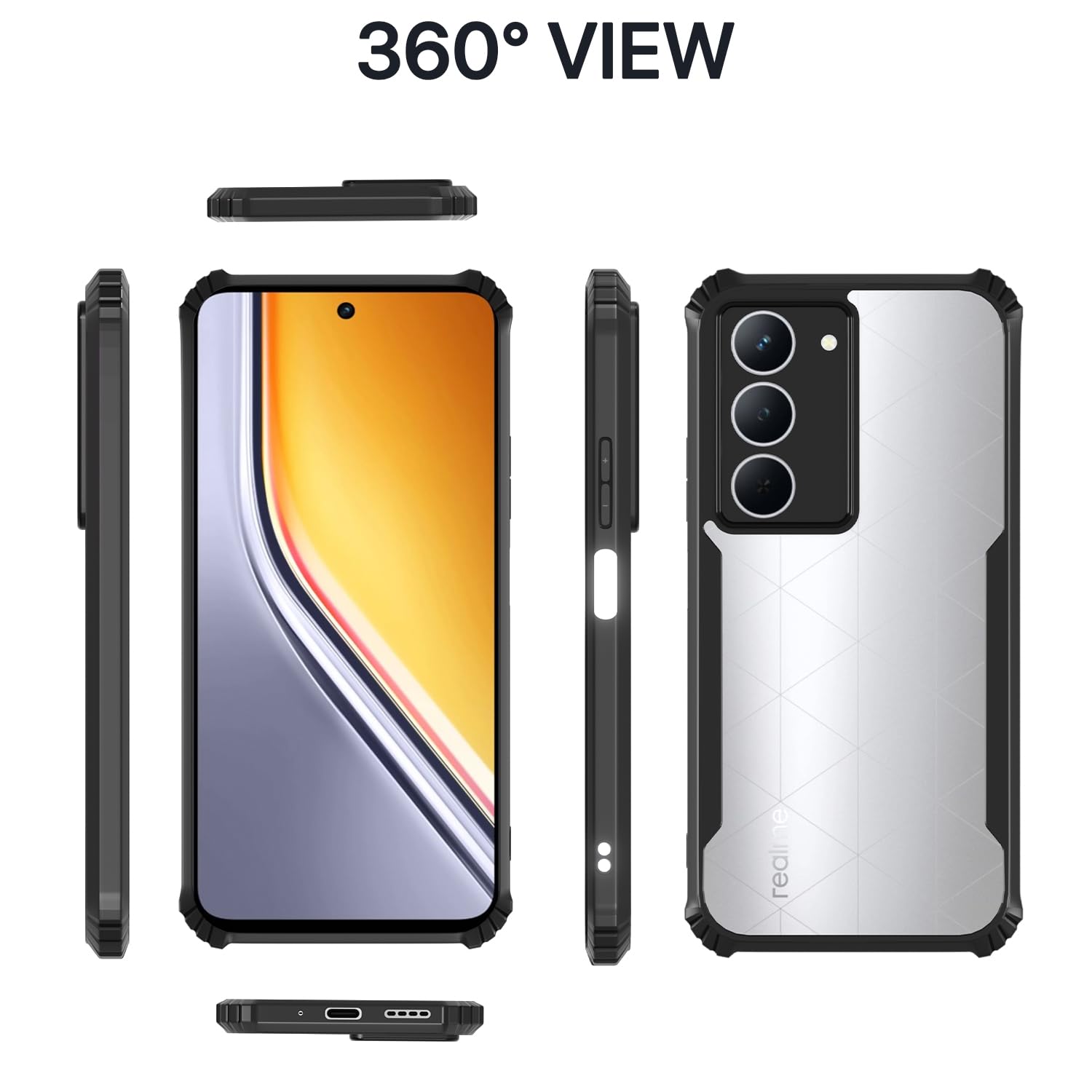 Pikkme Realme Narzo 80x 5G/P3x 5G/14X 5G Ultra Clear black back cover – photo 3