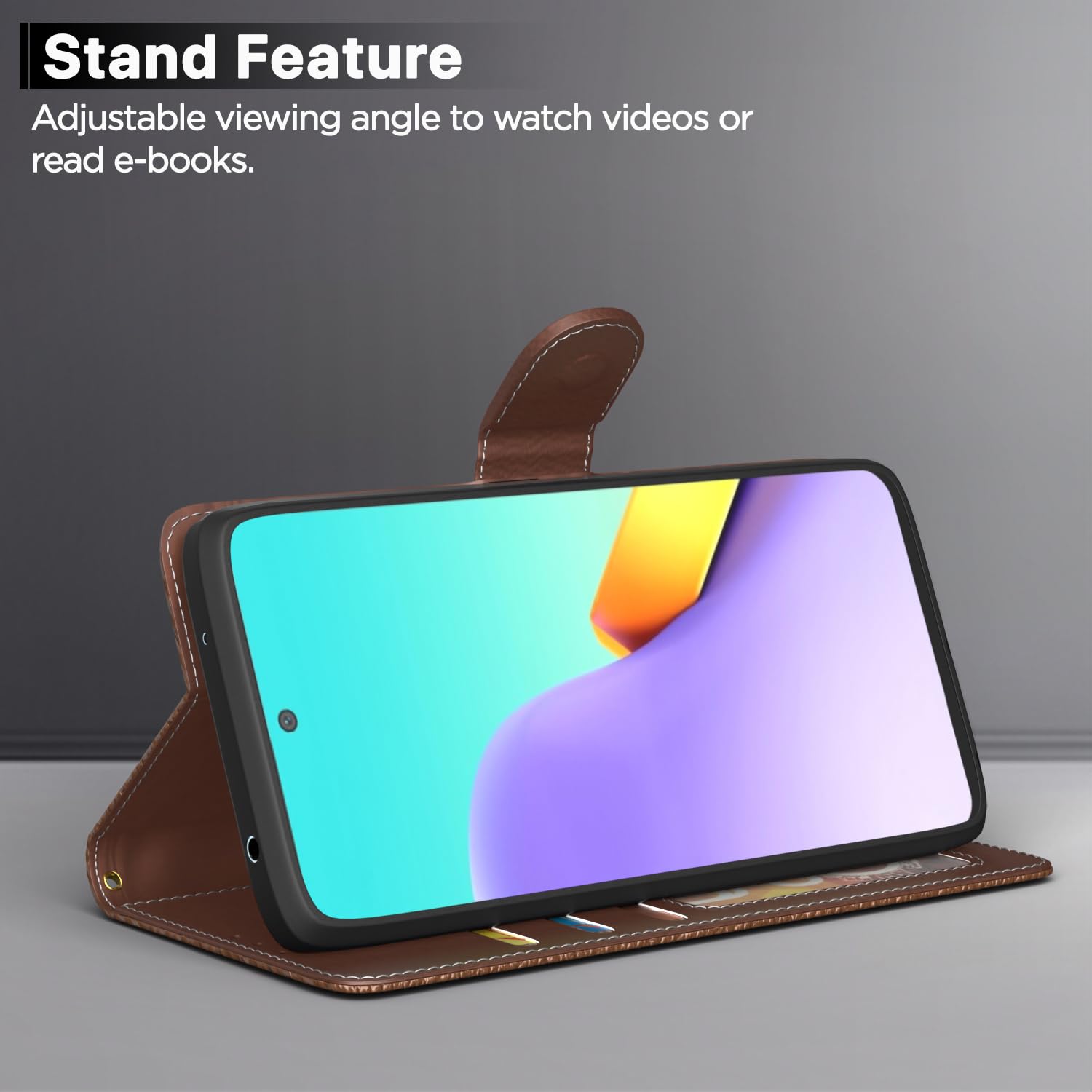 Tan Wallet mobile flip cover for Redmi 12/Poco M6 Pro 5G – Pikkme – photo 3