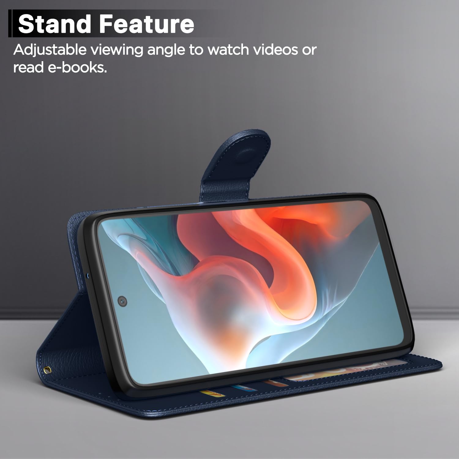 Pikkme Moto G34 / G45 5G Vintage Flip Cover (Blue)