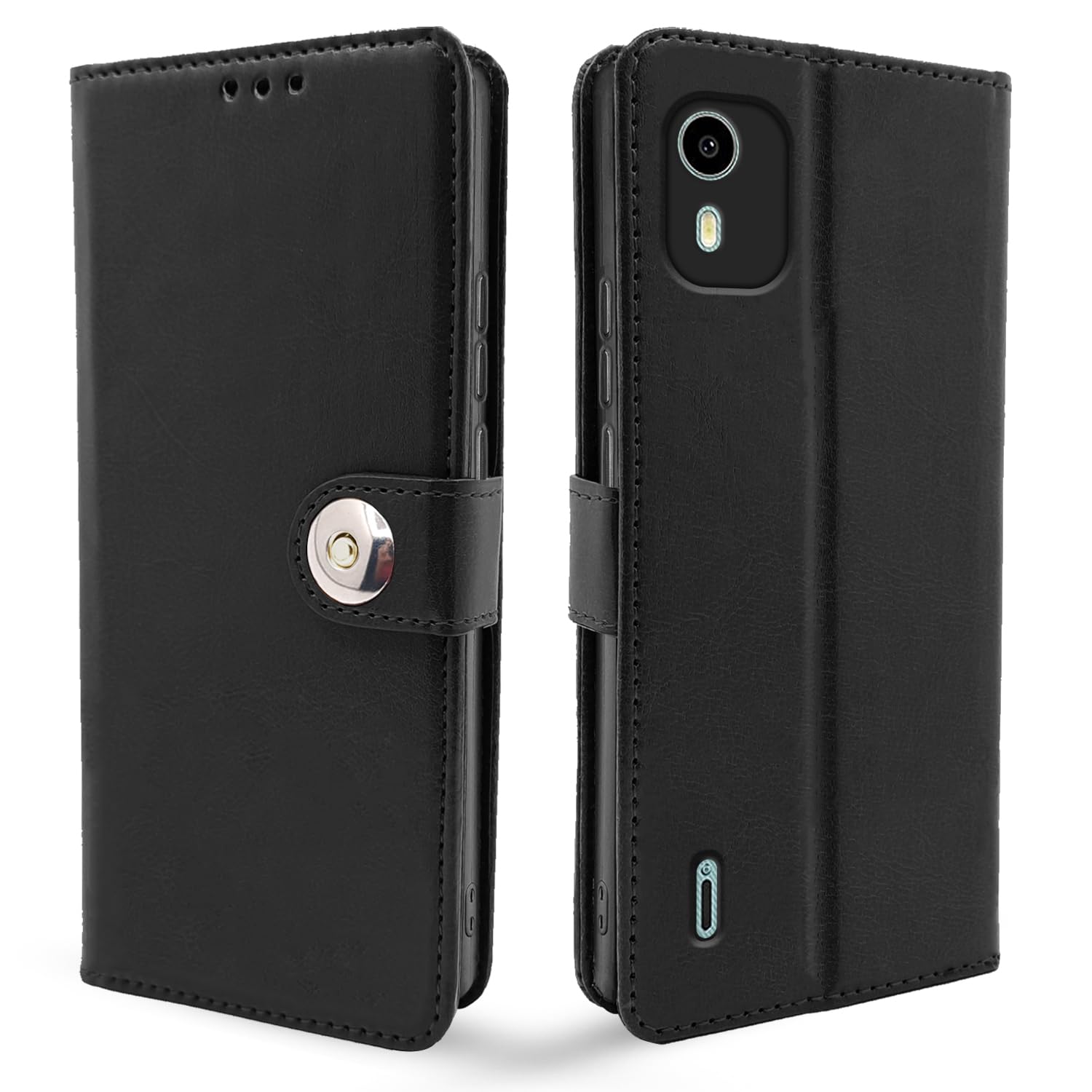 Nokia C12/C12 Pro flip cover in black by Pikkme