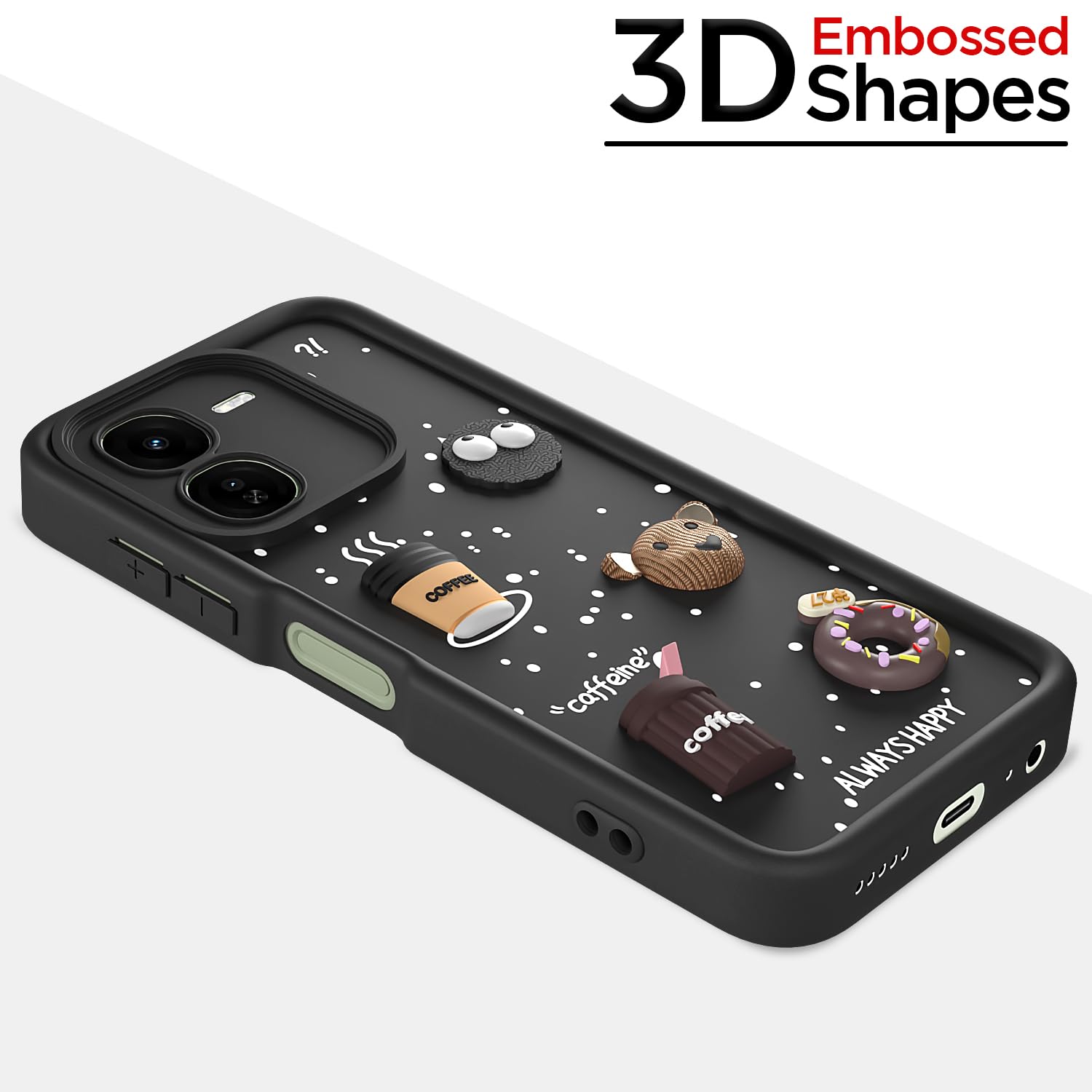 Pikkme black Silicone mobile back cover for iQOO Z9x 5G/3D – photo 3