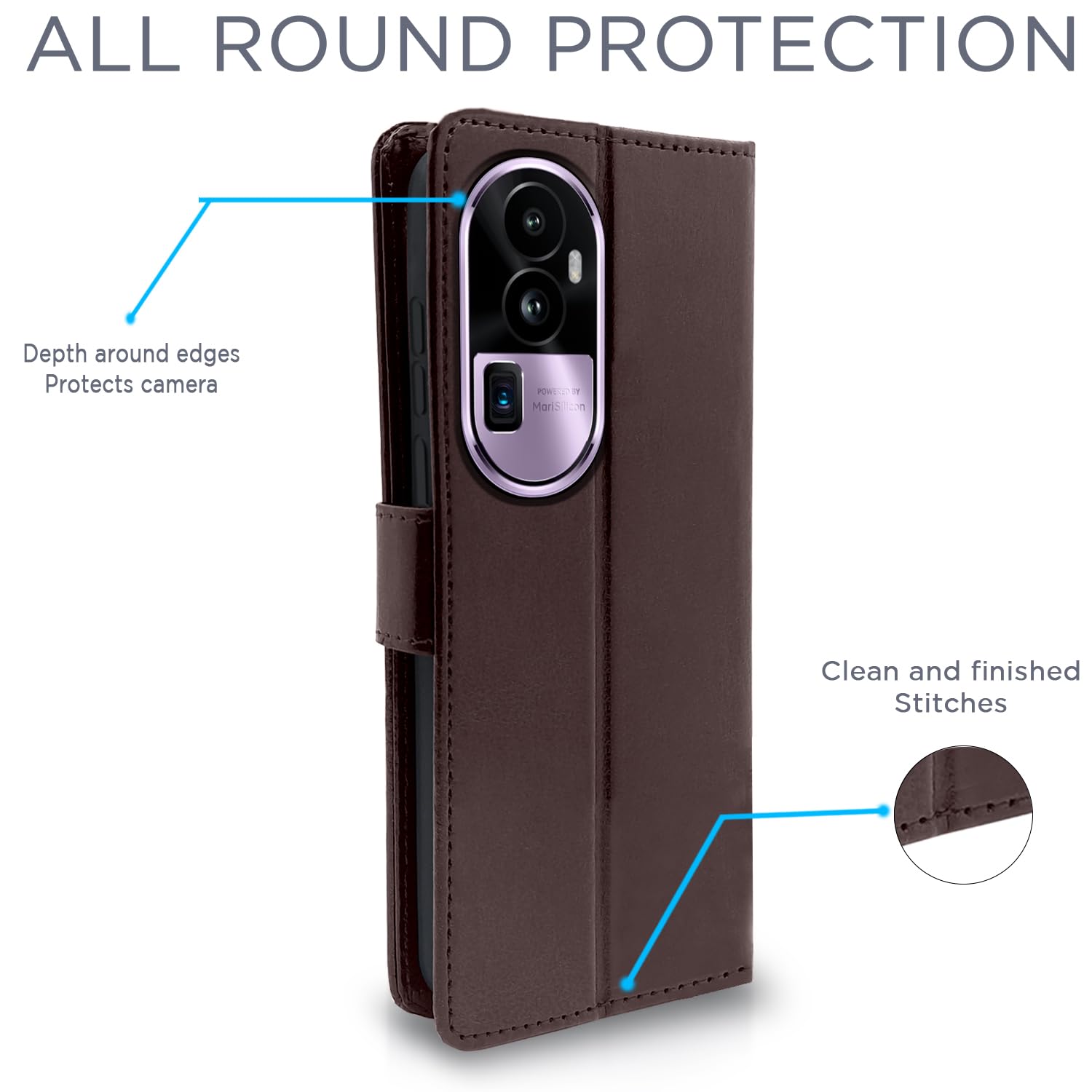 Pikkme coffee Wallet flip cover for Oppo Reno 10 Pro Plus 5G – photo 4