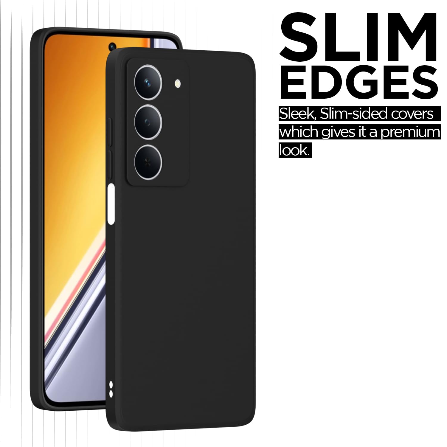 Pikkme Realme P3x 5G Soft Matte Silicone Shockproof Case (Black)