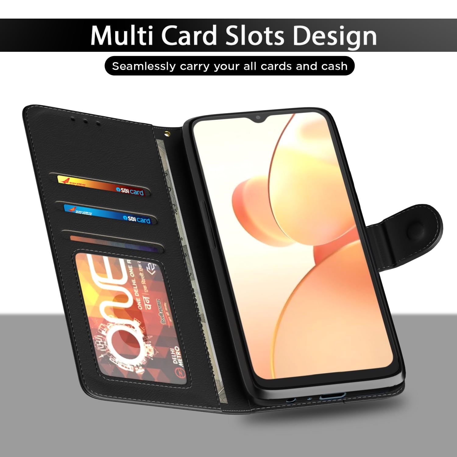 Pikkme black Wallet wallet flip cover for Realme C31 – photo 5