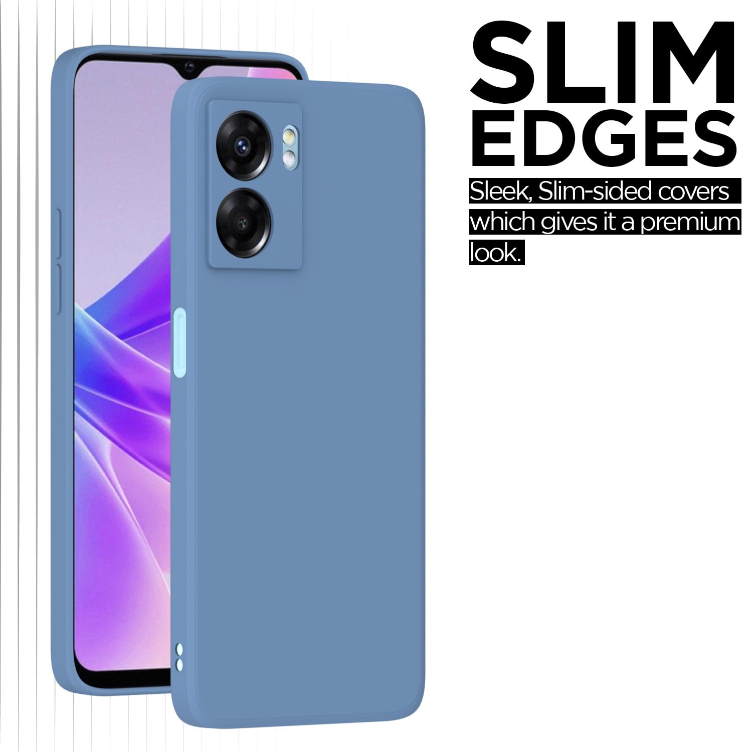 Pikkme Oppo K10 5G Soft Matte Silicone Shockproof Case (Aqua Blue)