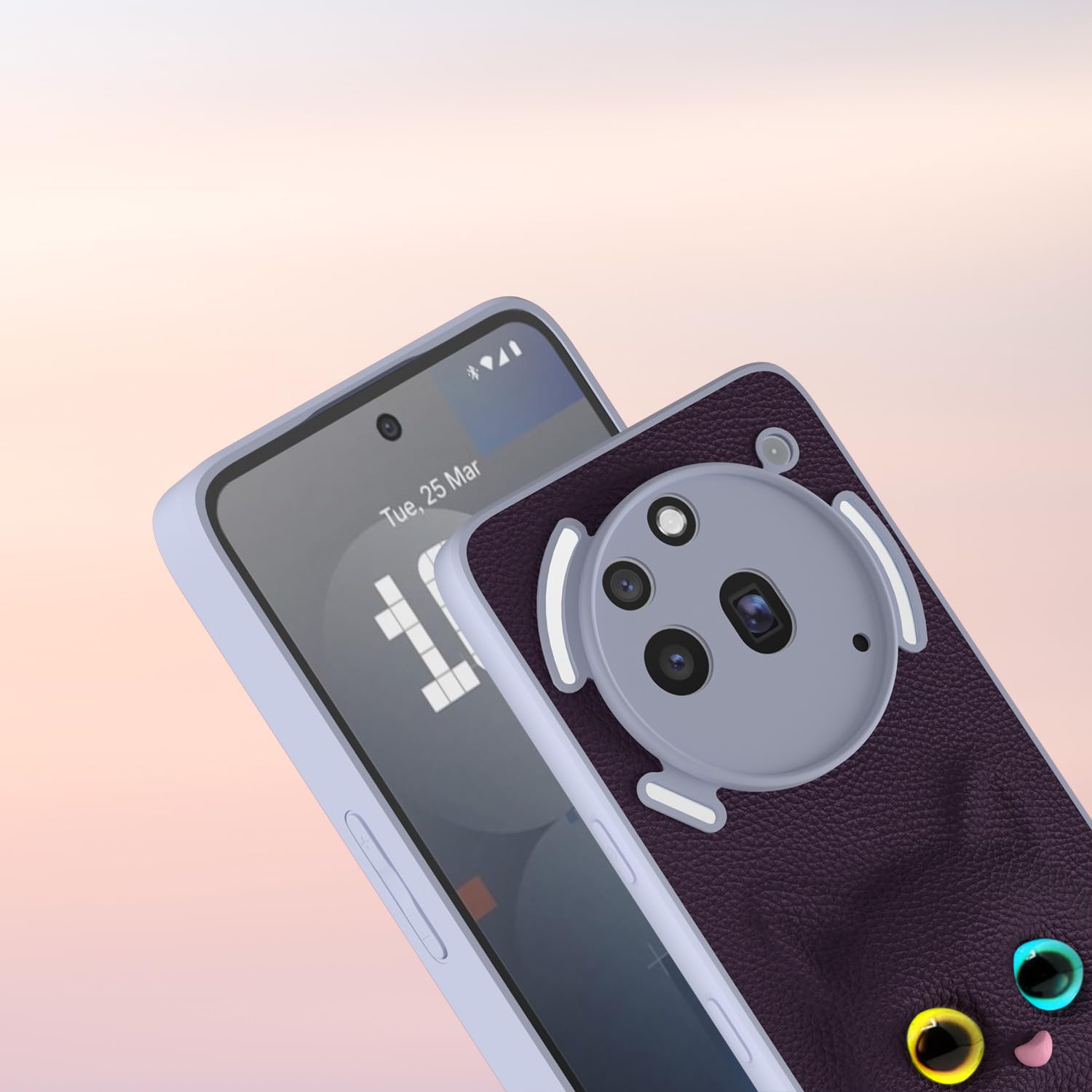 Pikkme Nothing Phone 3a 5G Kitty Back Cover (Purple)