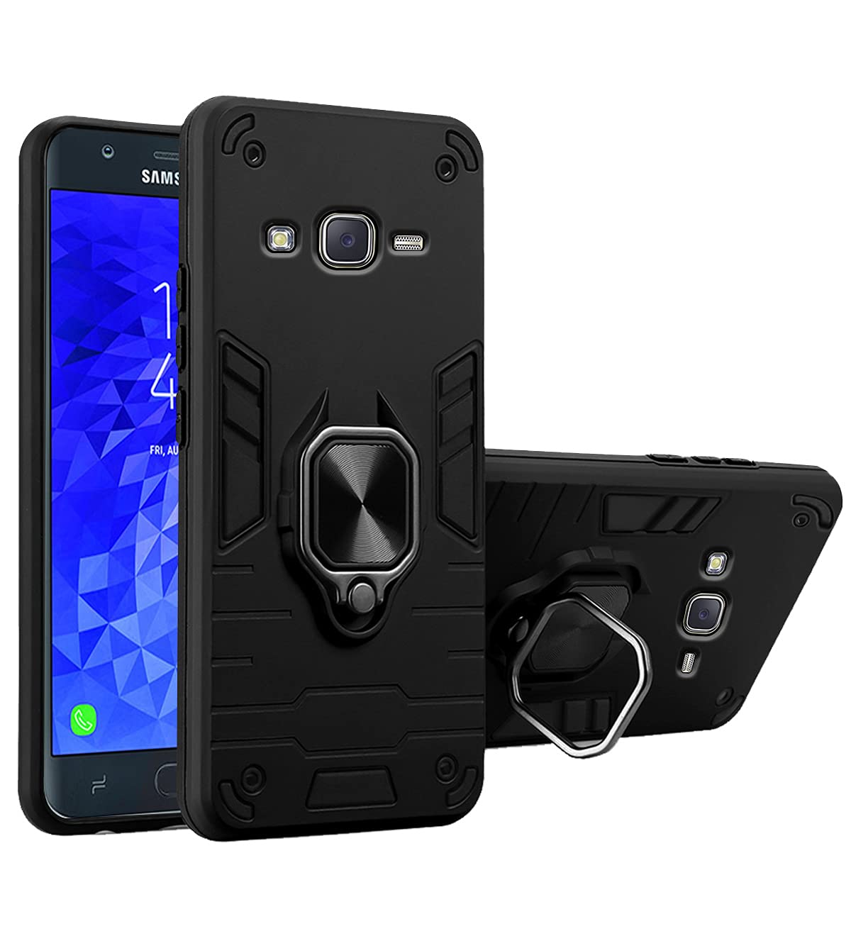Pikkme black D5 Tough Armor mobile back cover for Samsung J7, Samsung J7