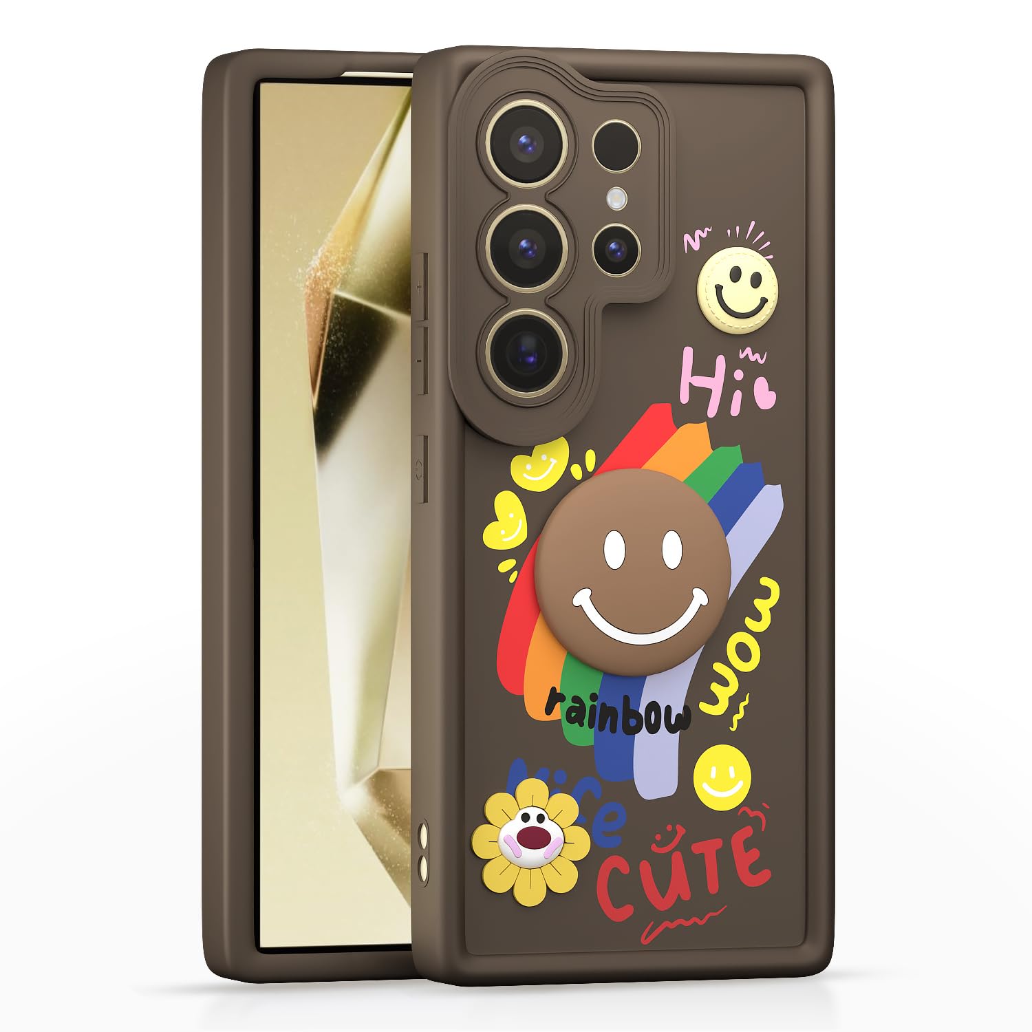 Pikkme Samsung S25 Ultra 5G Soft Silicone brown phone cover