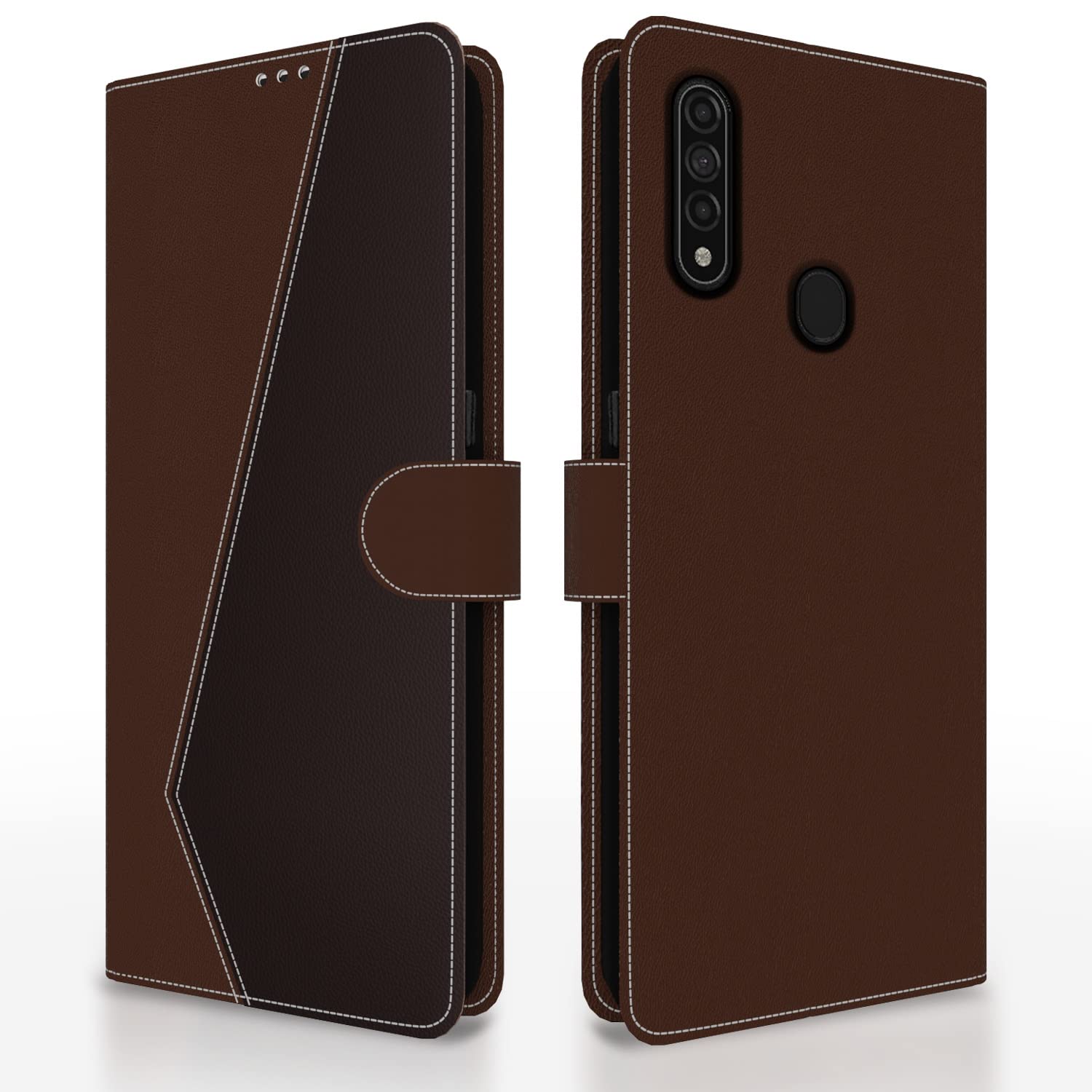 Oppo A31 flip cover in brown & coffee by Pikkme