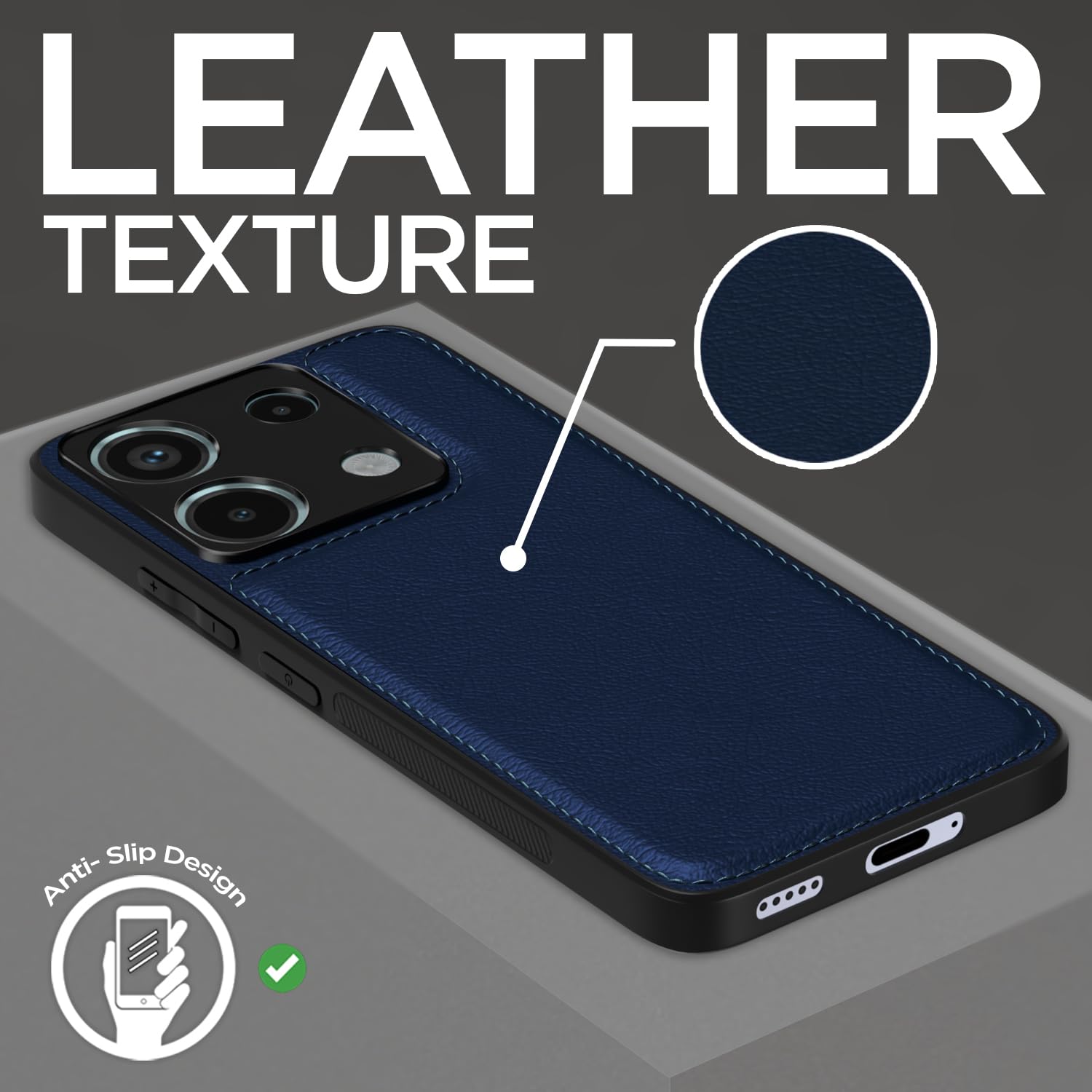 Redmi Note 13 Pro 5G Leather mobile back cover in blue by Pikkme – photo 7