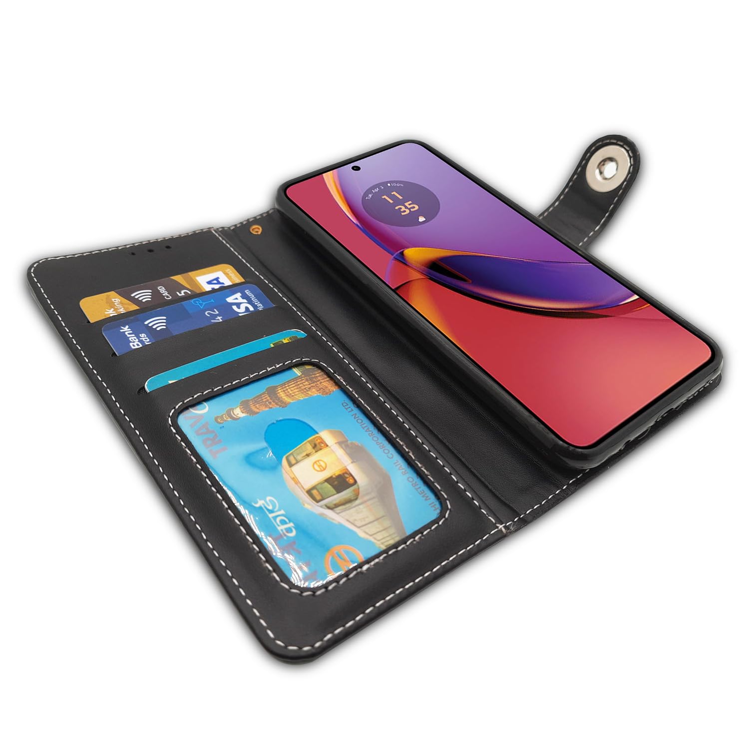 Moto G8 Power Lite wallet flip cover in grey by Pikkme – photo 3