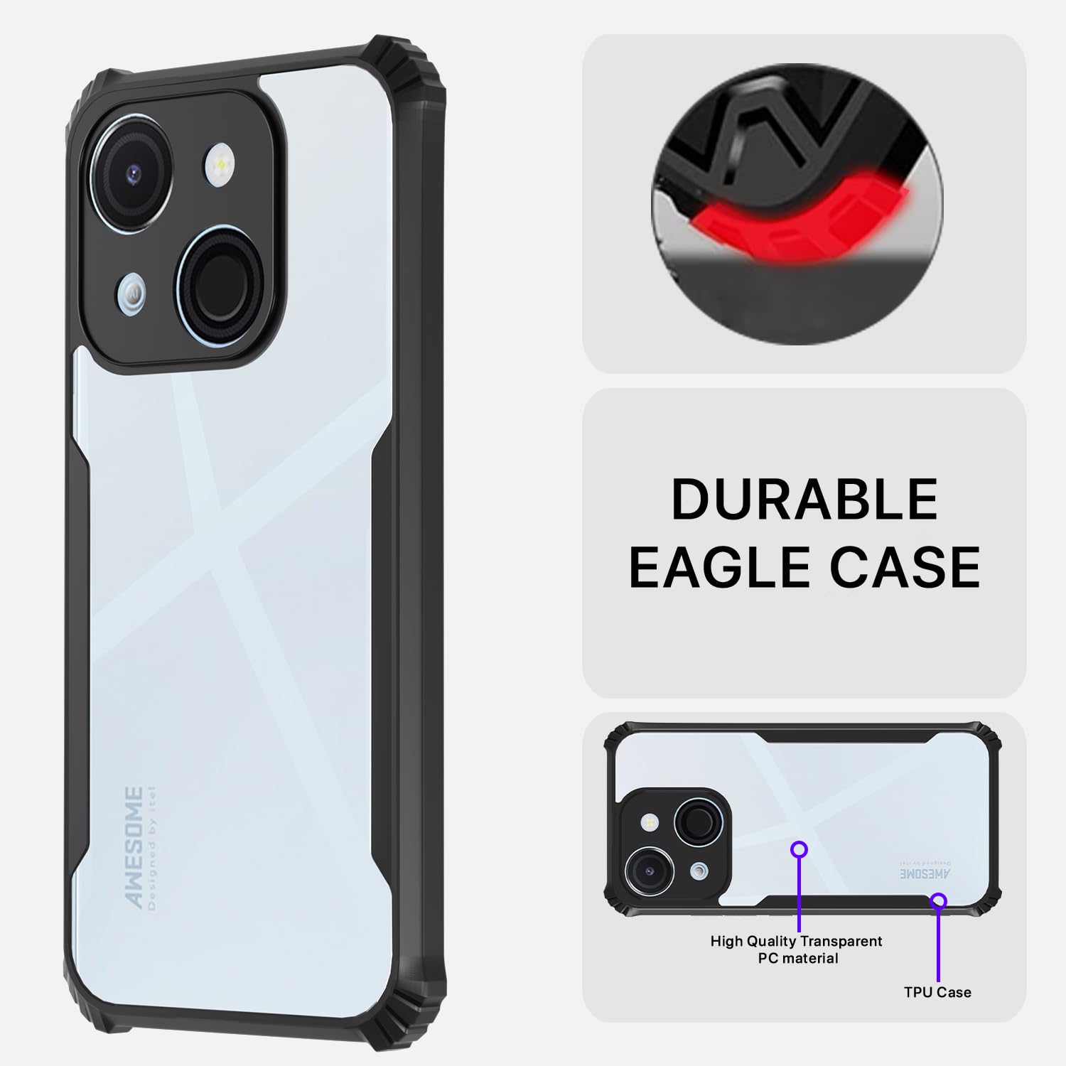 Black Clear mobile back cover for Itel A50C – Pikkme – photo 5