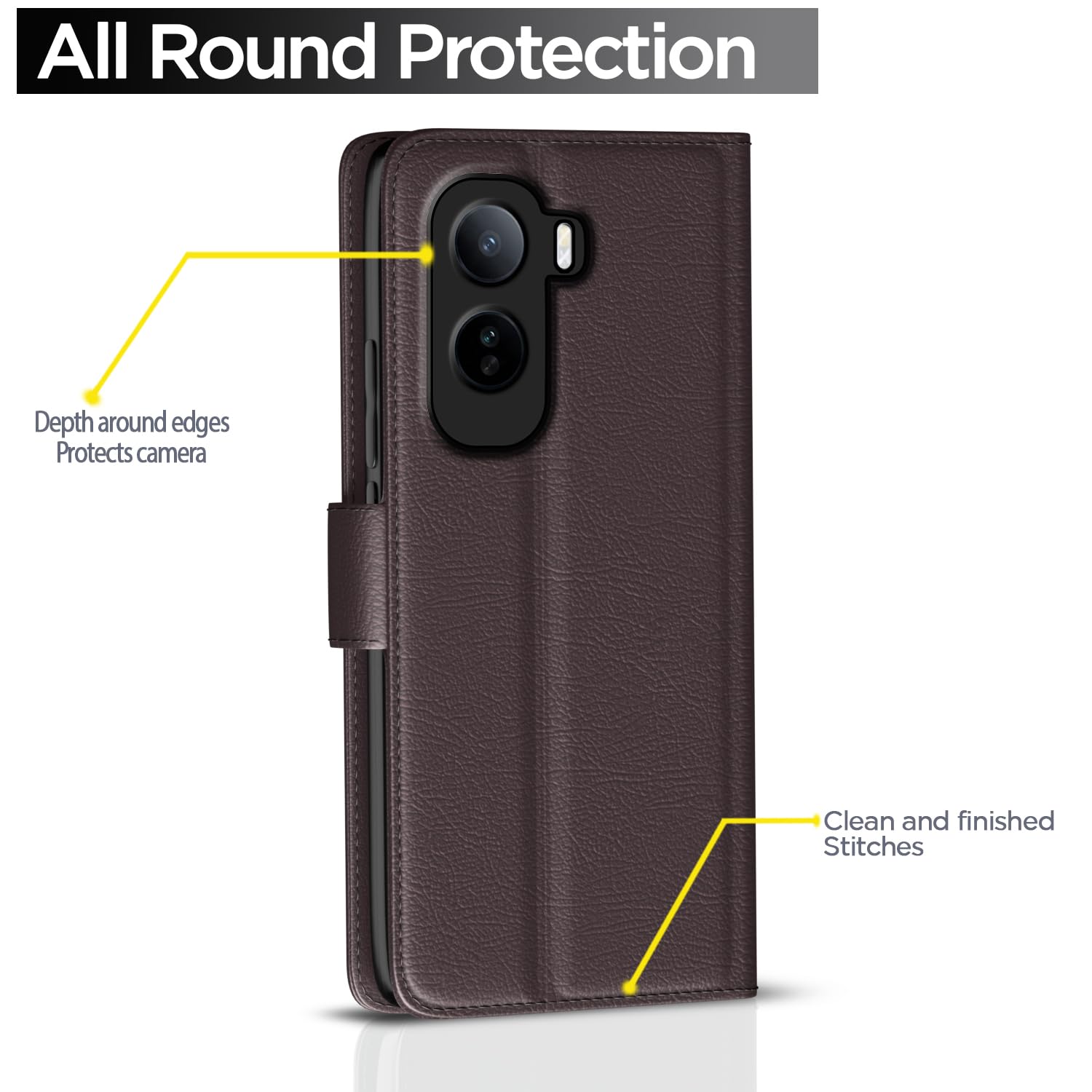 Vivo T5 Pro 5G Wallet flip case in coffee by Pikkme – photo 4