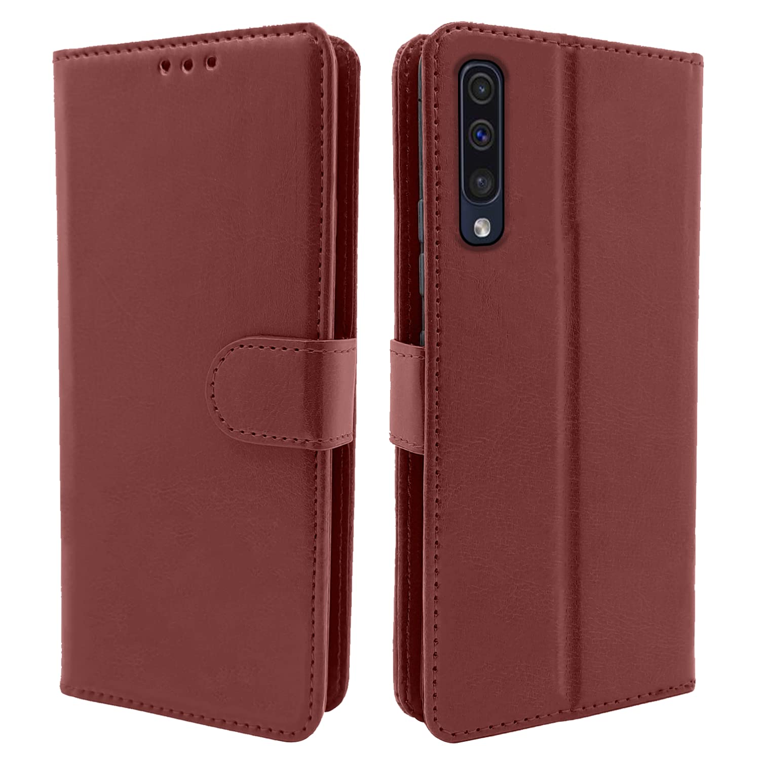 Pikkme brown flip case for Samsung A70/A70s