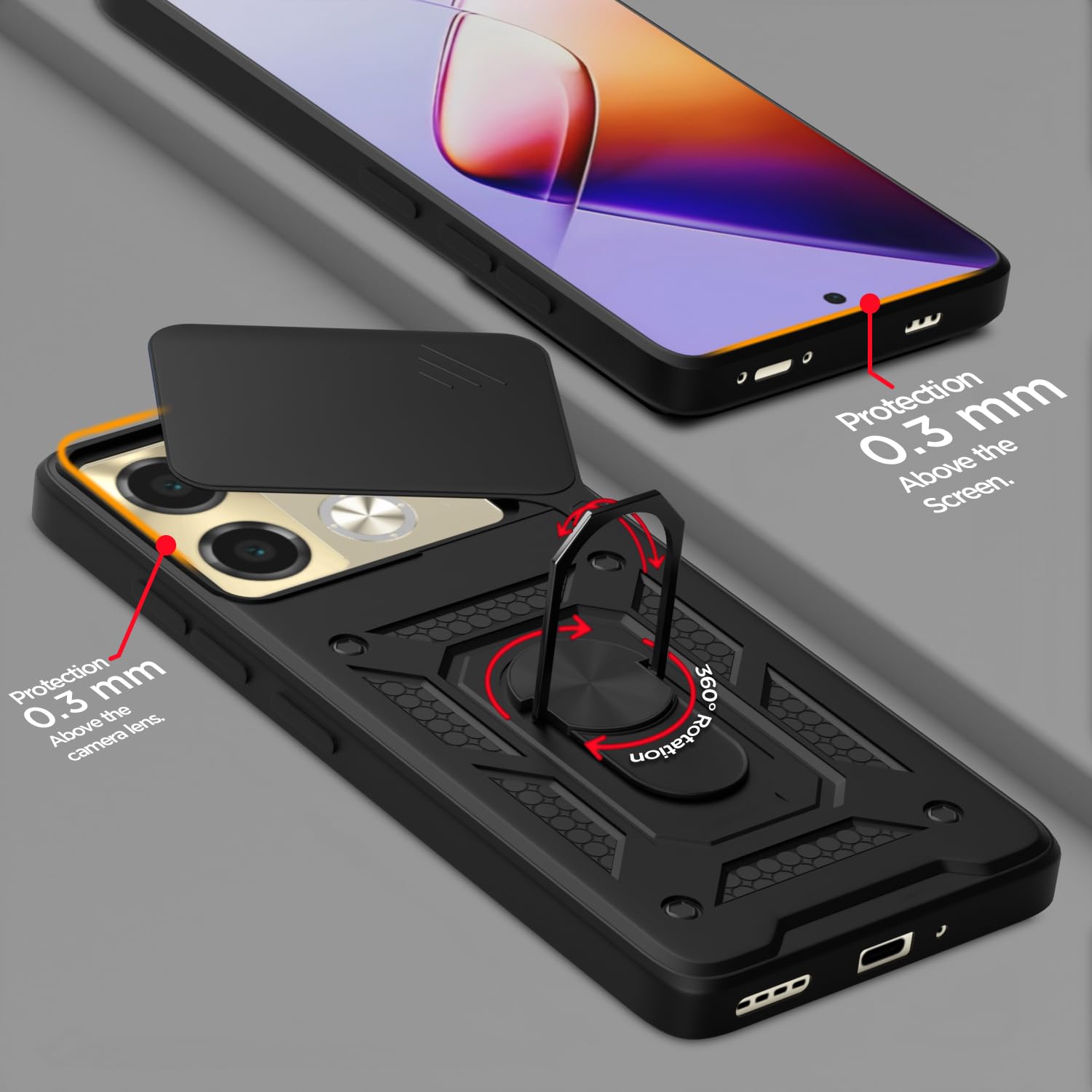 Pikkme black mobile back cover for Infinix Note 40 Pro 5G/360 – photo 4