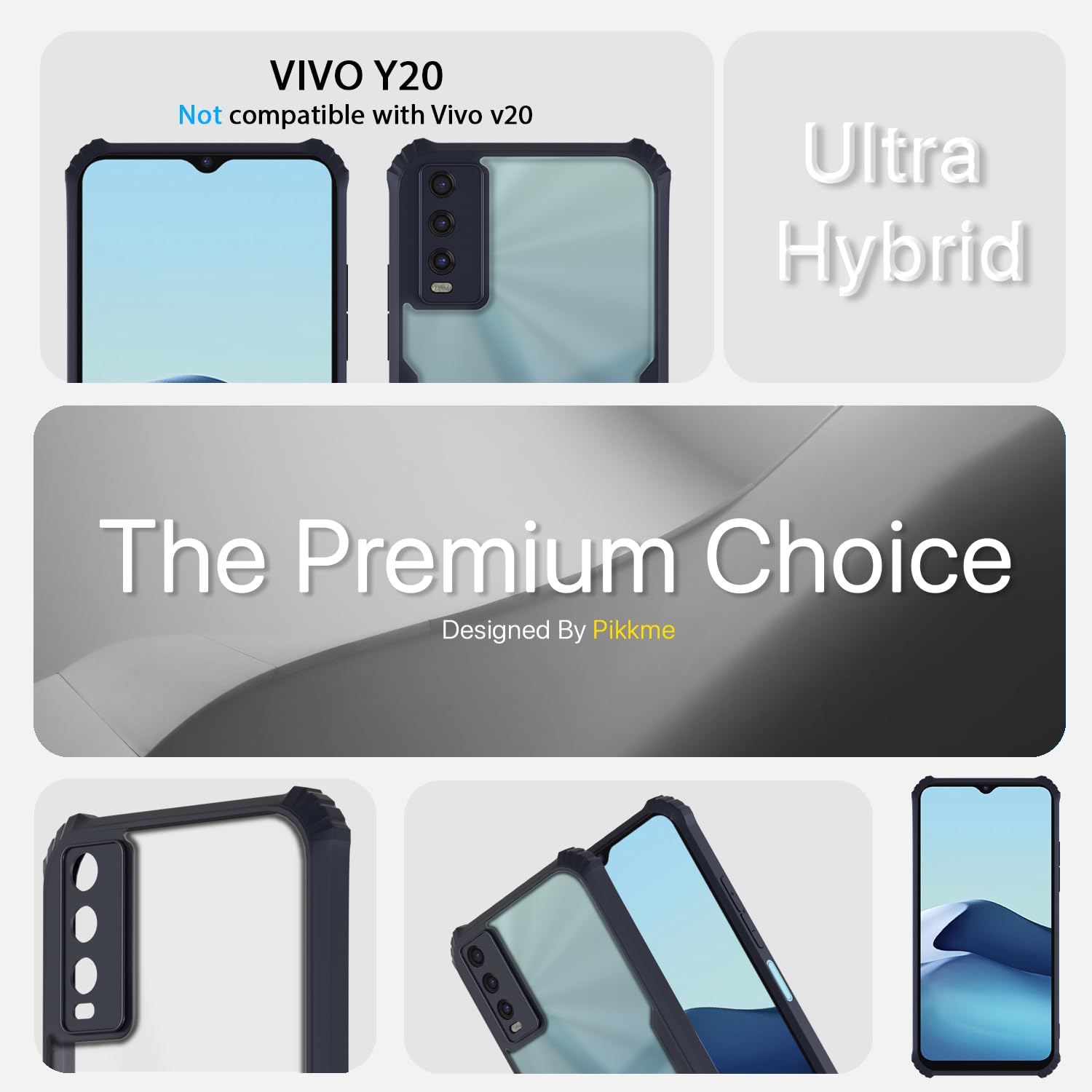 Vivo Y20 Clear phone cover in blue by Pikkme – photo 3