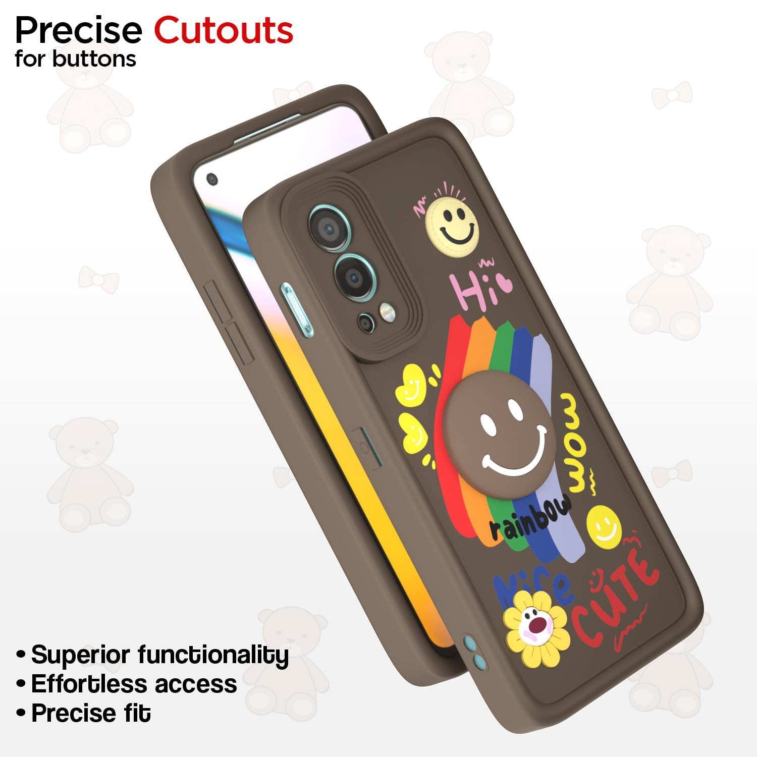 OnePlus Nord 2 5G Soft Silicone mobile back cover in brown by Pikkme – photo 6