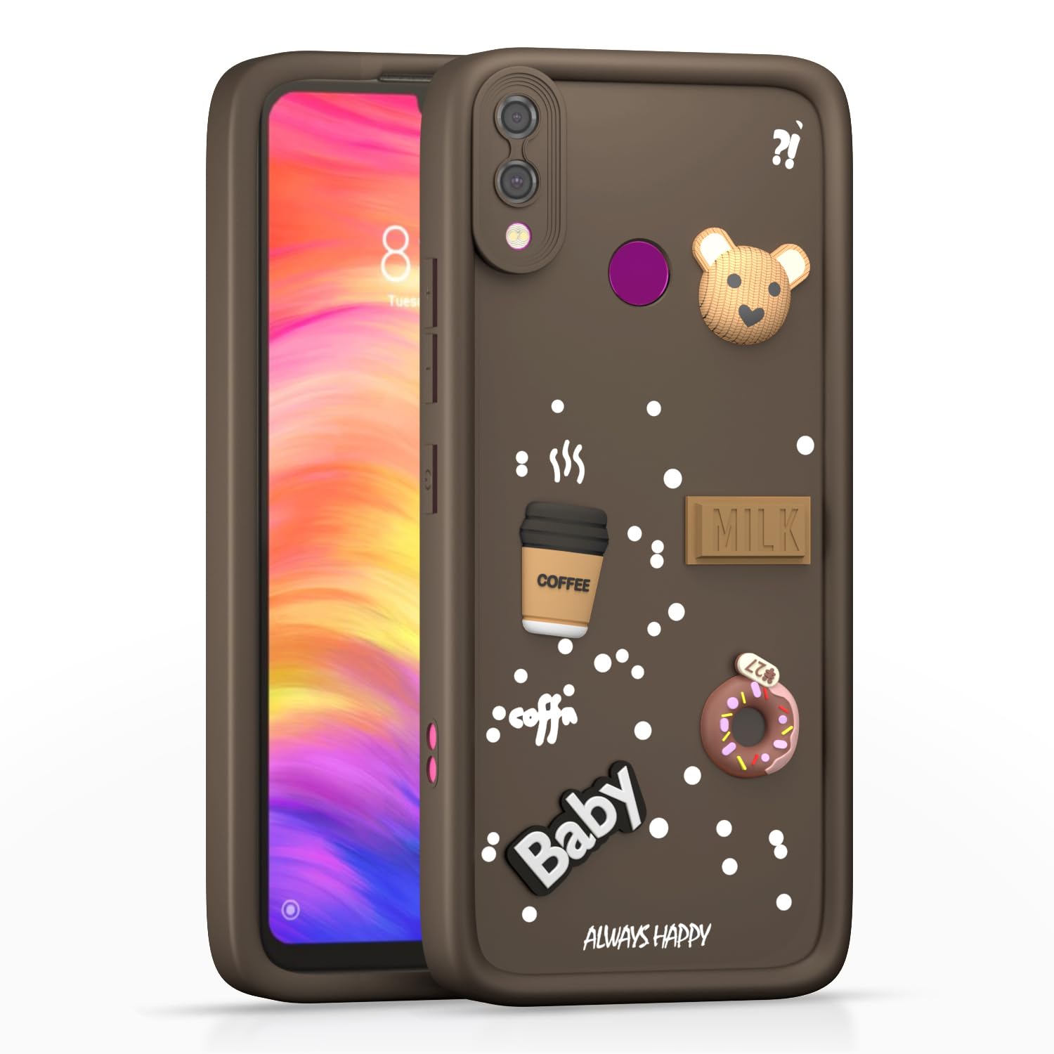 Brown Silicone phone cover for Redmi Note 7/Note 7 Pro/Note 7s – Pikkme