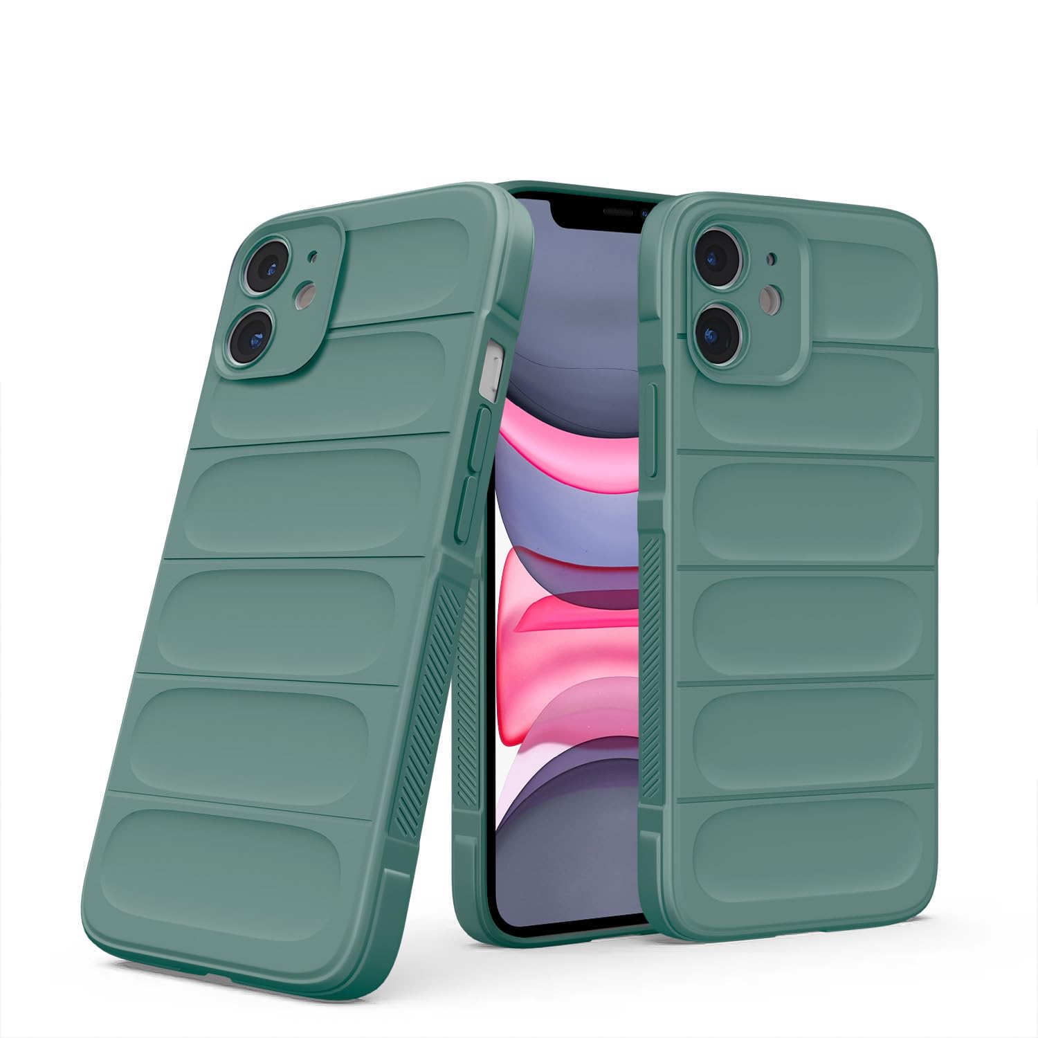 iPhone 11 Liquid Silicone mobile back cover in green by Pikkme