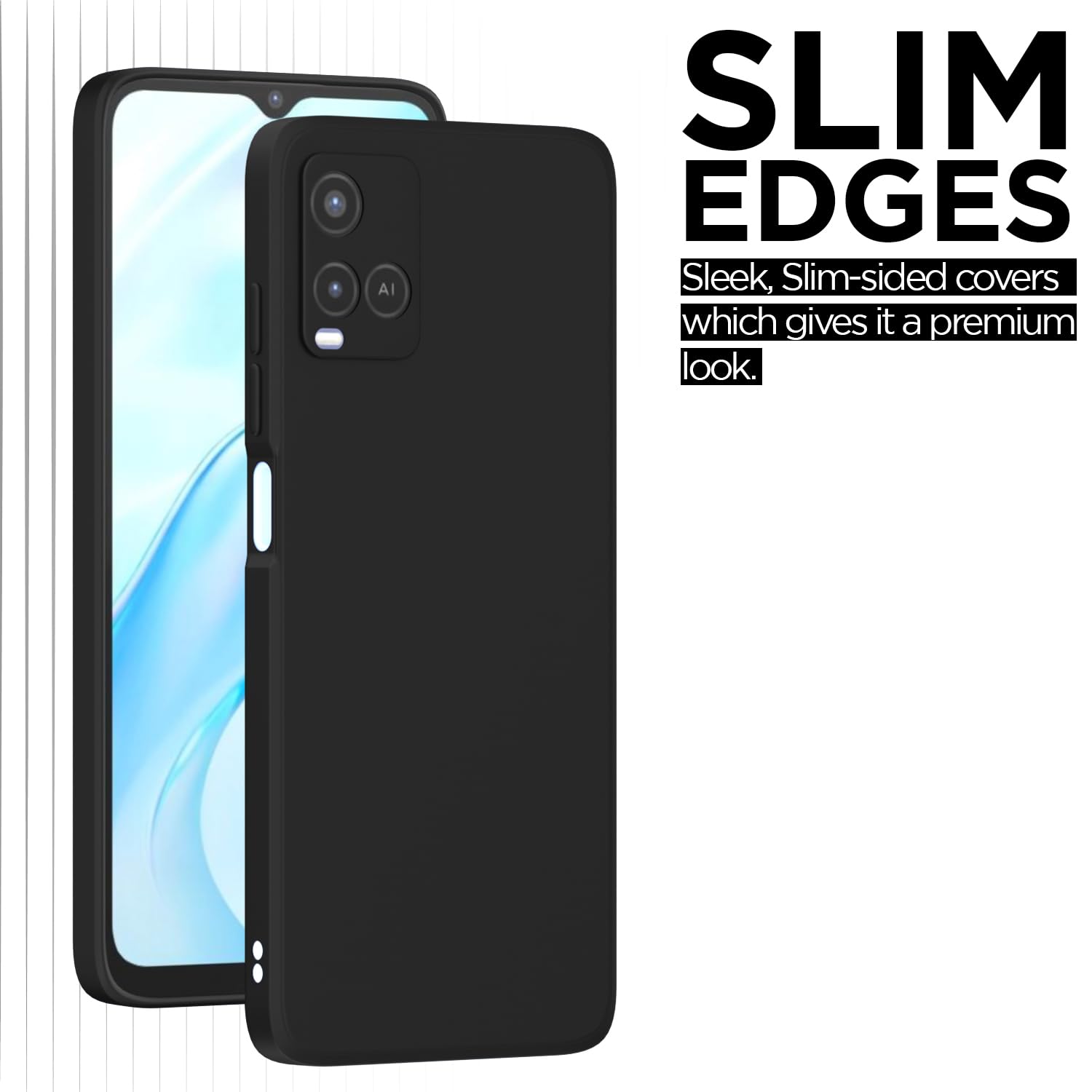 Pikkme Vivo Y21 2021 Soft Matte Silicone Shockproof Case (Black)