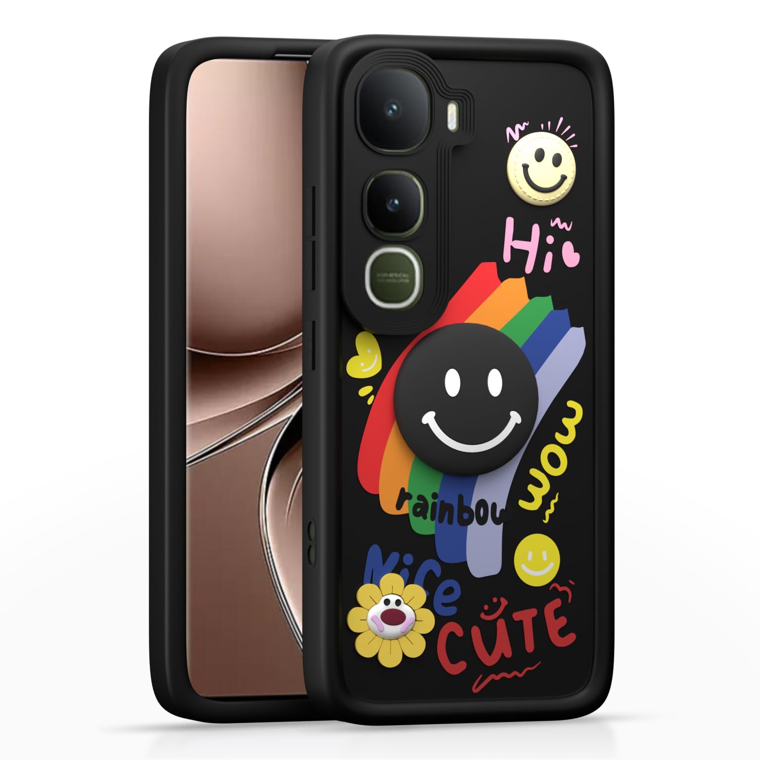 Black Soft Silicone back cover for Vivo Y400 5G – Pikkme