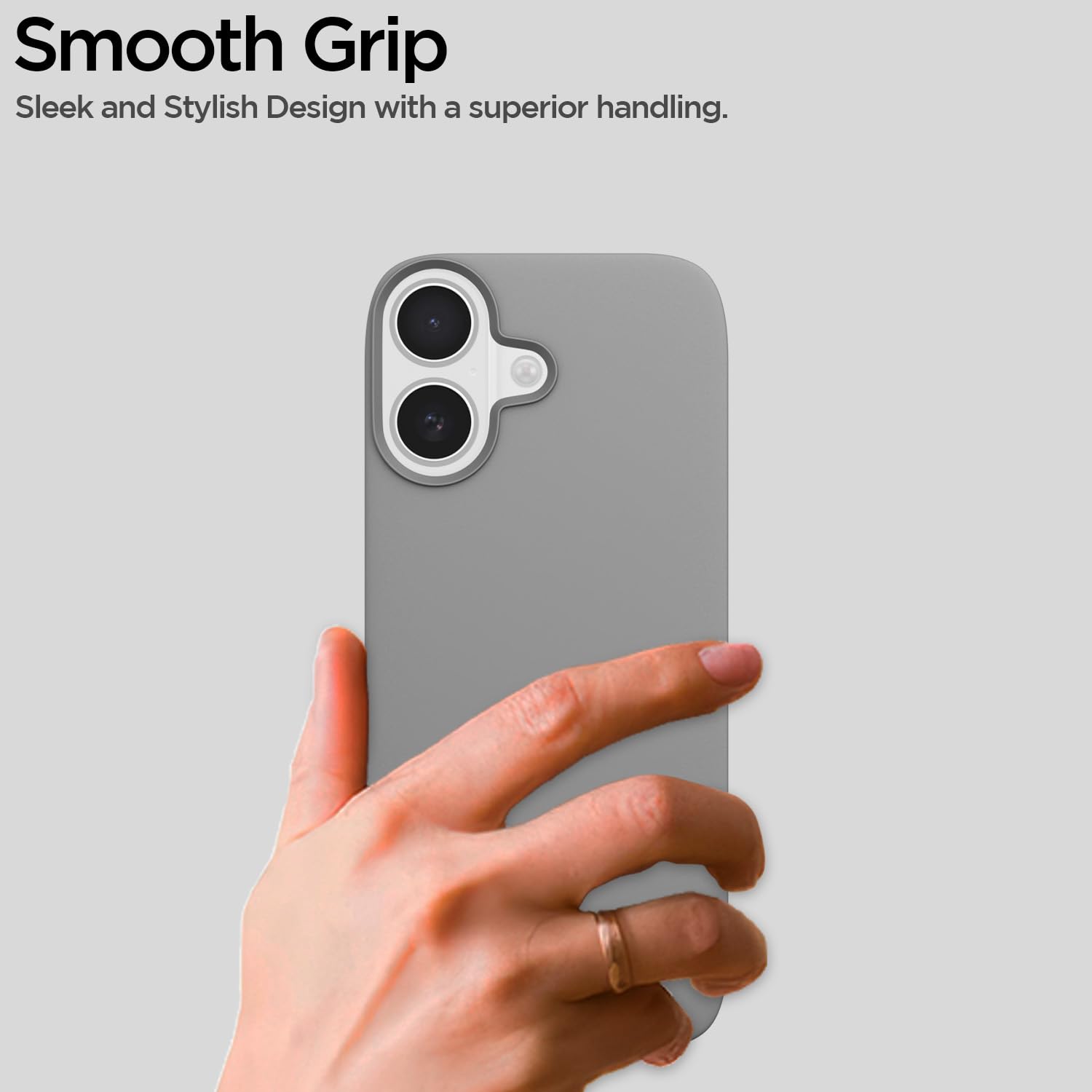 Pikkme iPhone 16 Plus SideCut Back Cover (Grey)