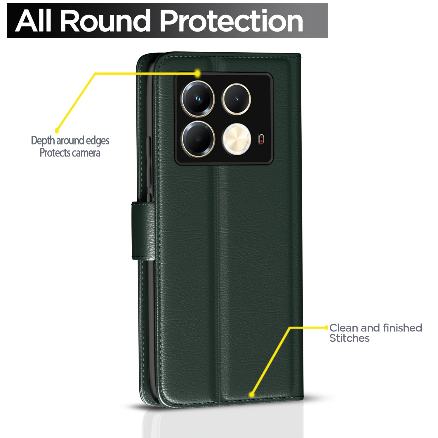 Infinix Note 40 5G wallet flip cover in green by Pikkme – photo 4