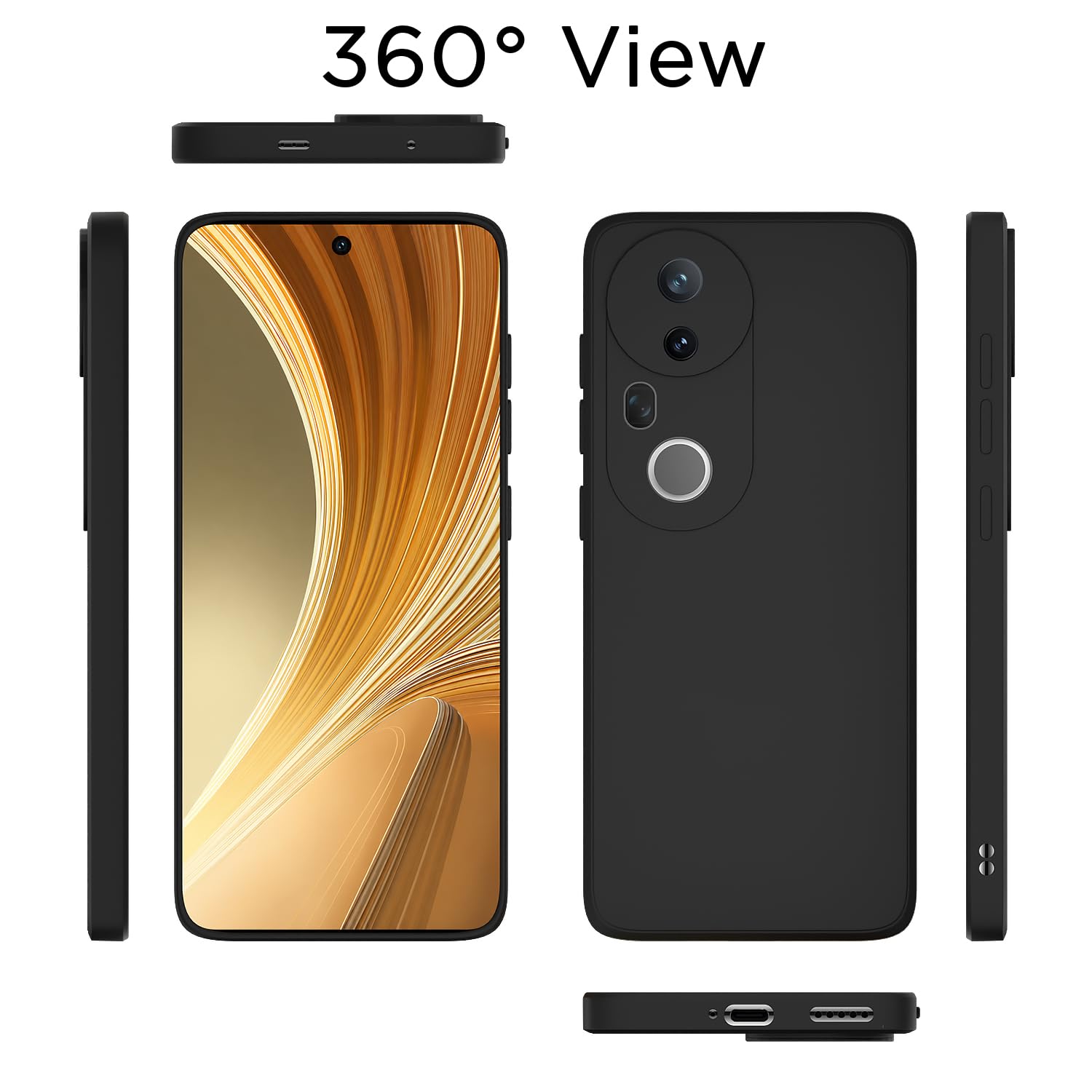 Black Matte mobile back cover for Vivo T4 Ultra 5G – Pikkme – photo 4