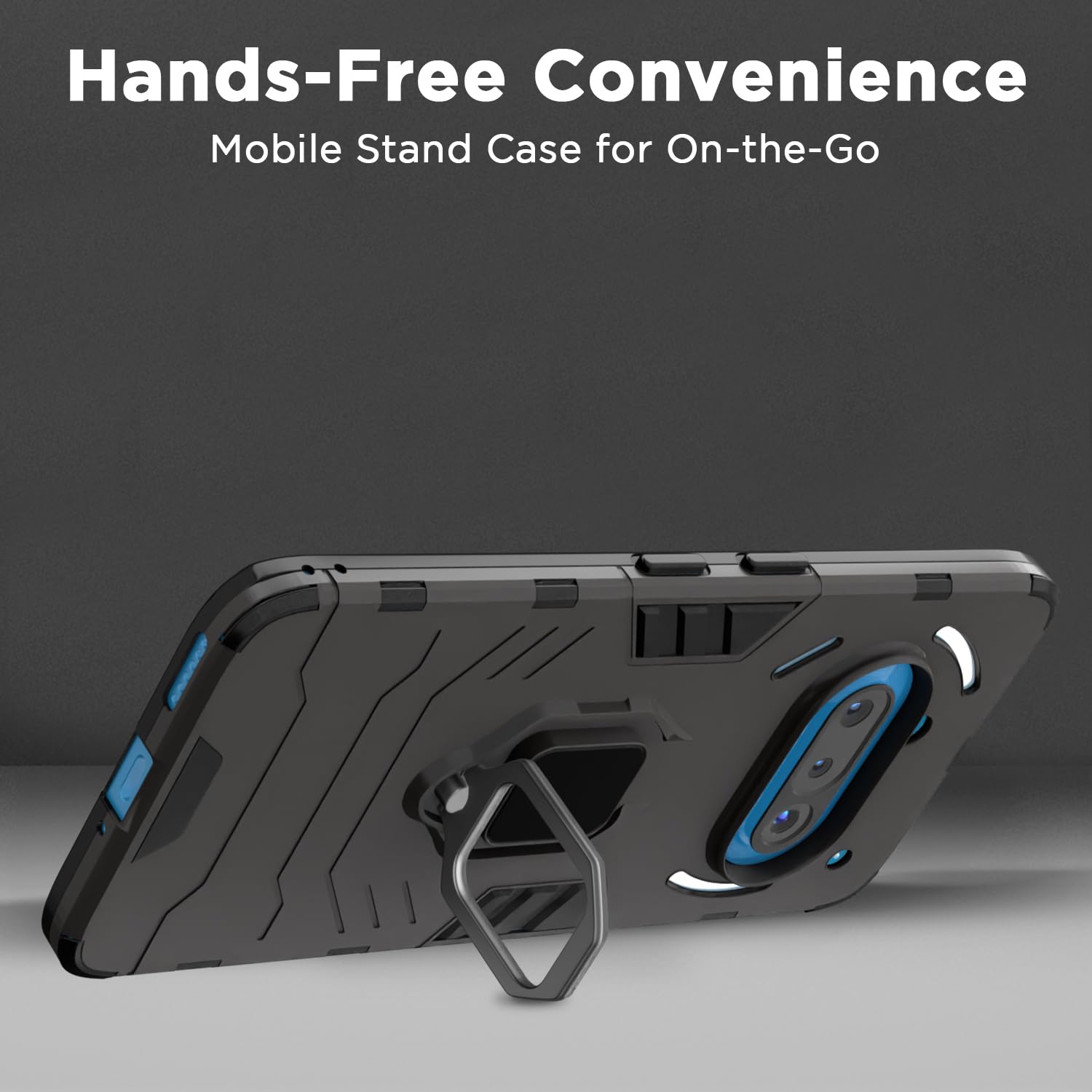 Pikkme Nothing Phone 3a 5G D5 Tough Armor Bumper Case (Black)