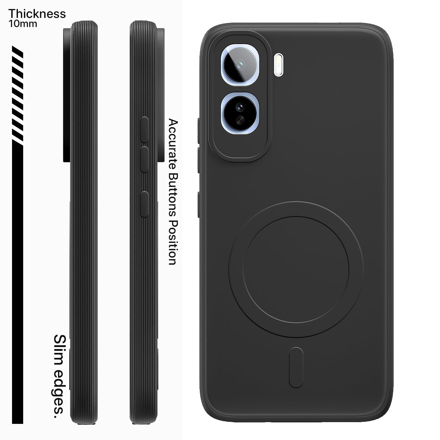 Pikkme black MagSafe mobile cover for Vivo T5 Pro 5G – photo 3