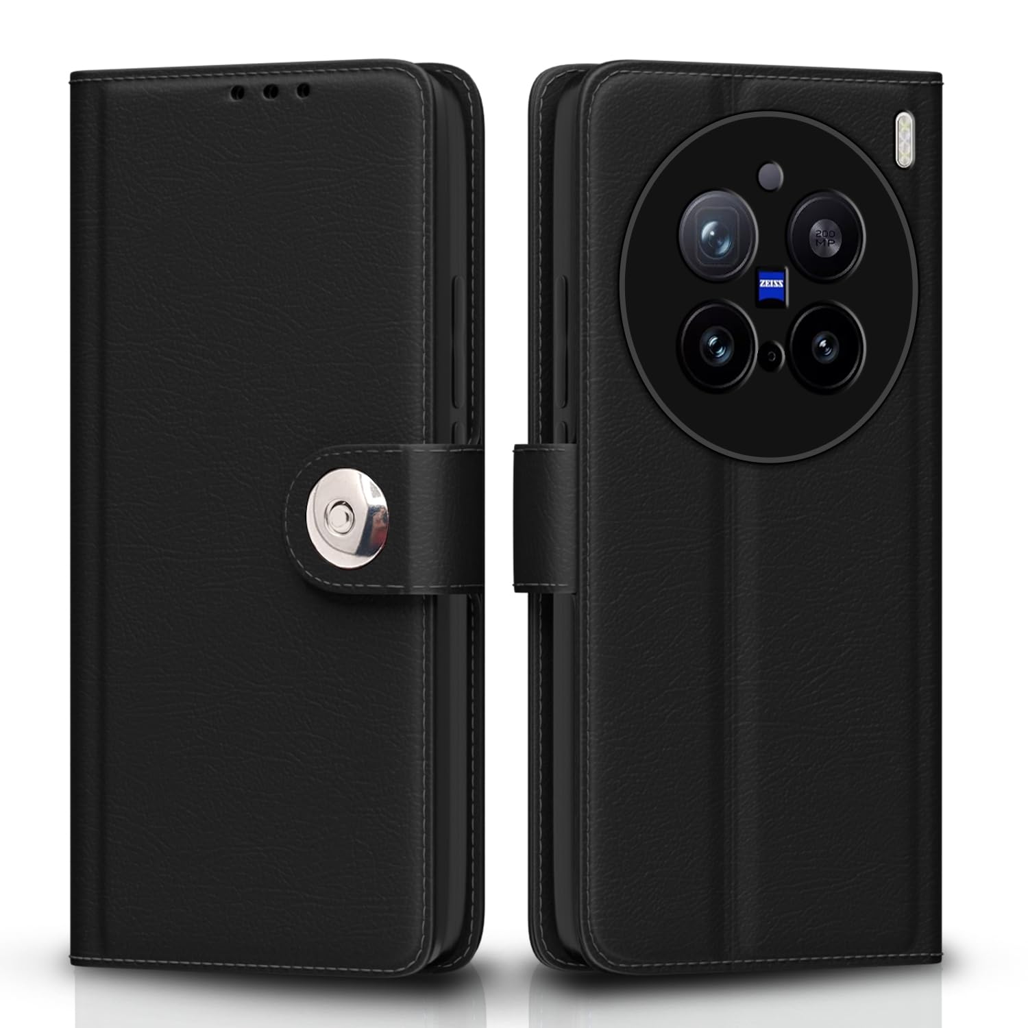Vivo X200 Pro 5G mobile flip cover in black by Pikkme