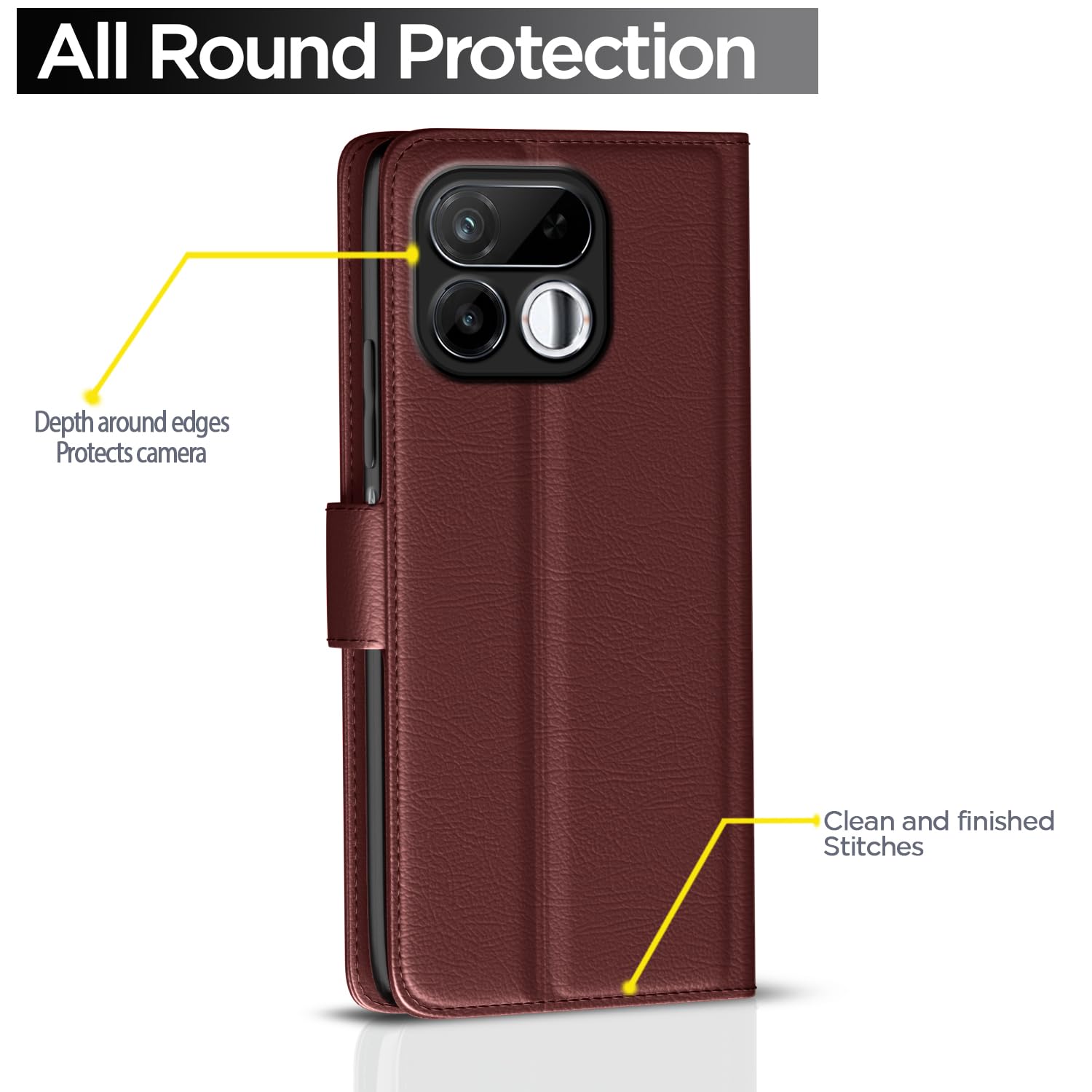 Pikkme brown Wallet flip case for Realme 16T 5G – photo 4