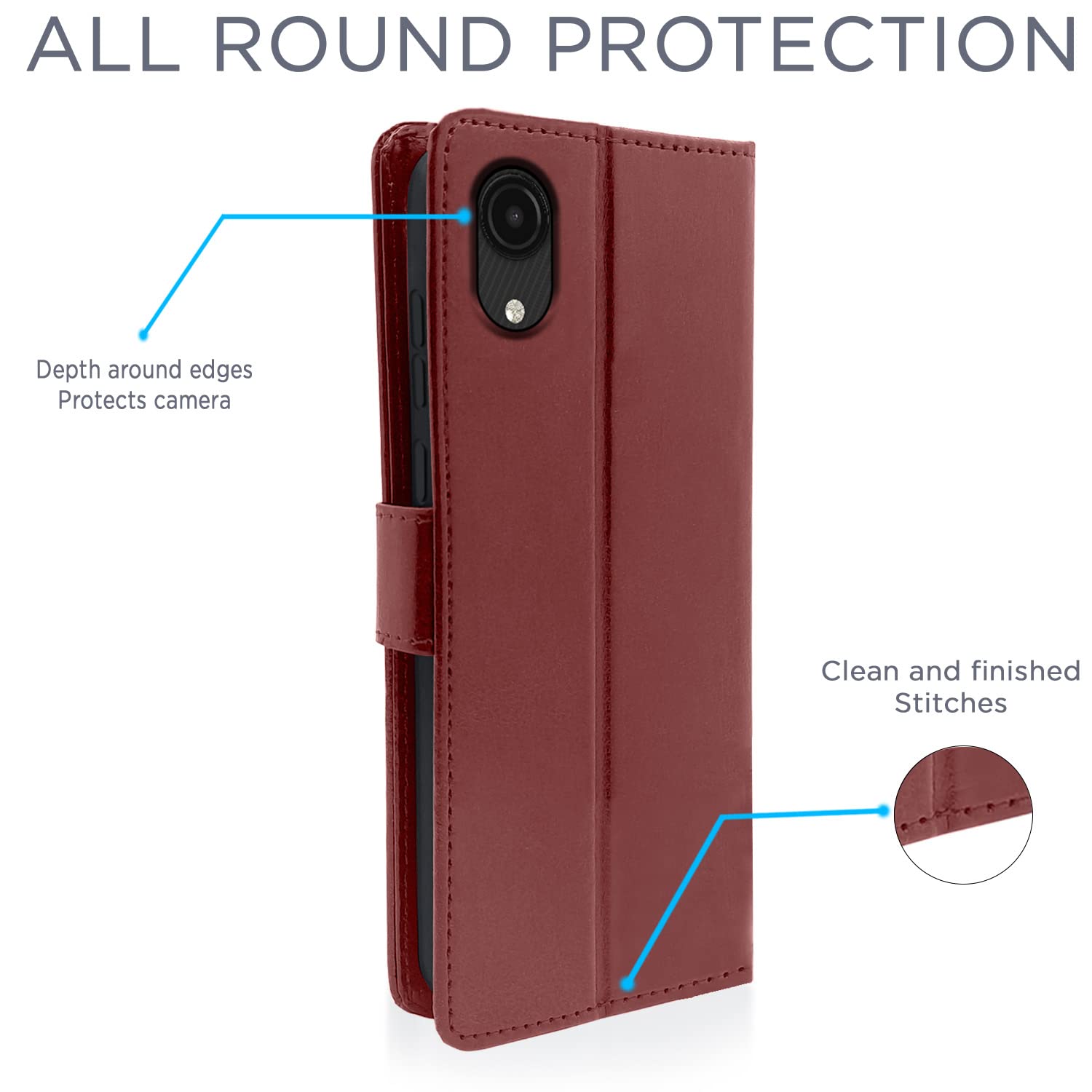 Pikkme Samsung Galaxy A03 Core Vintage Flip Cover Cover Core (Brown)