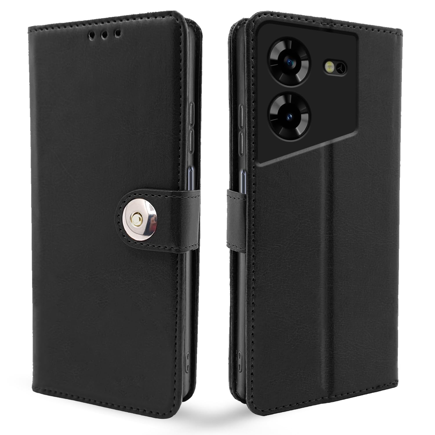 Pikkme Tecno Pova 5/Pova 5 Pro 5G Button black mobile flip cover