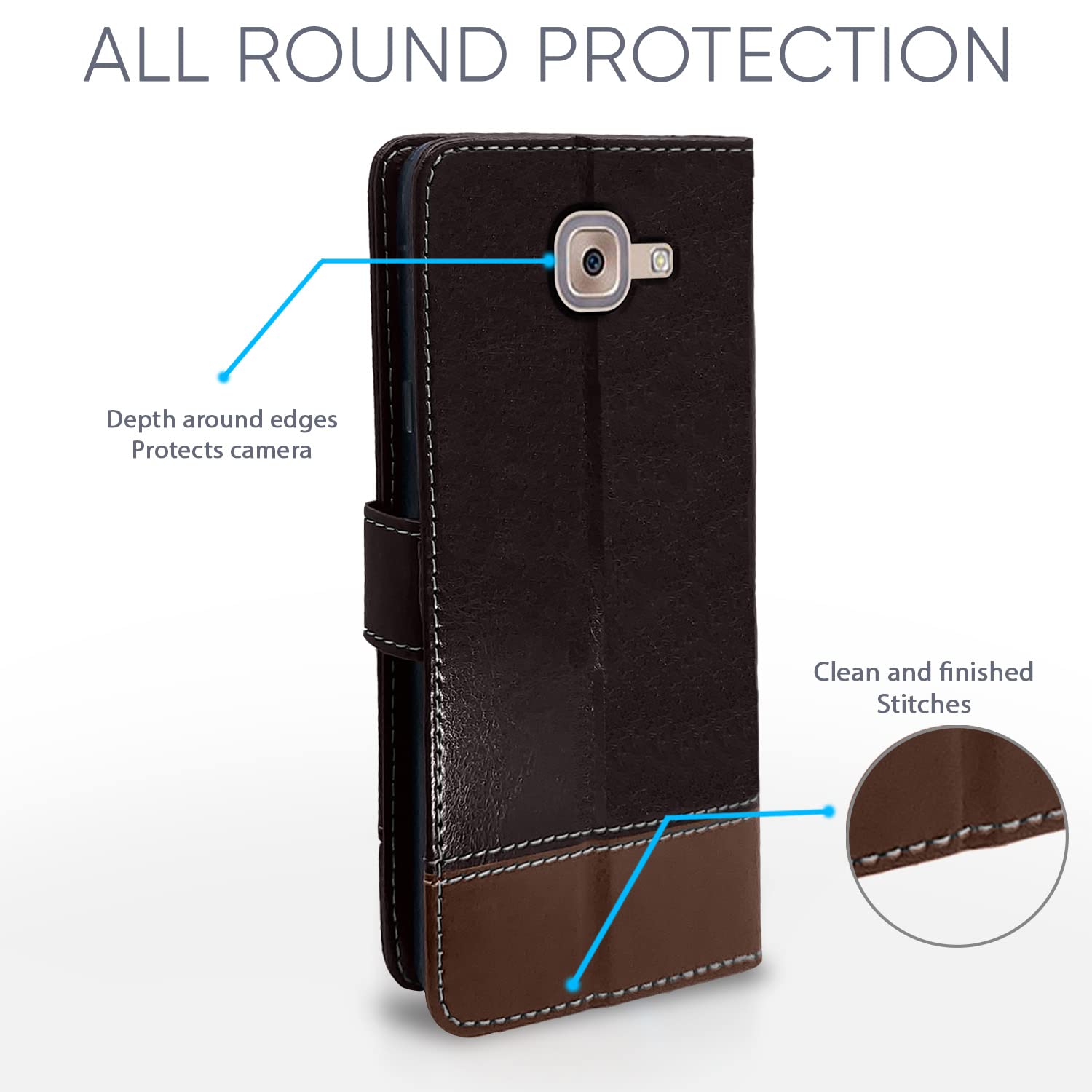 Pikkme coffee & brown mobile flip cover for Samsung J7 Max – photo 4