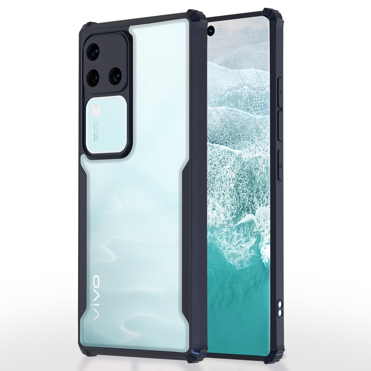 Pikkme blue Clear phone cover for Vivo V30 Pro 5G