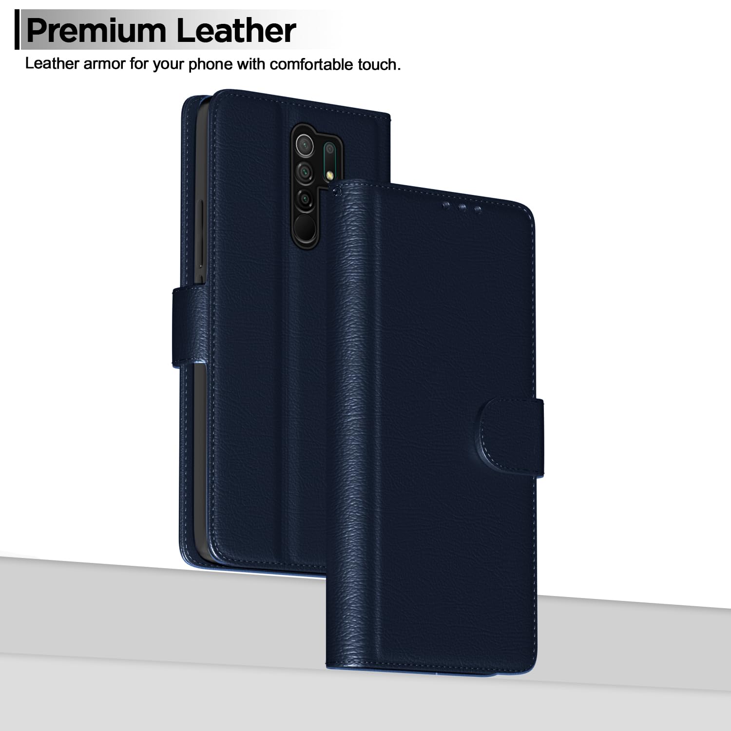 Pikkme Redmi 9 Prime Vintage Flip Cover (Blue)