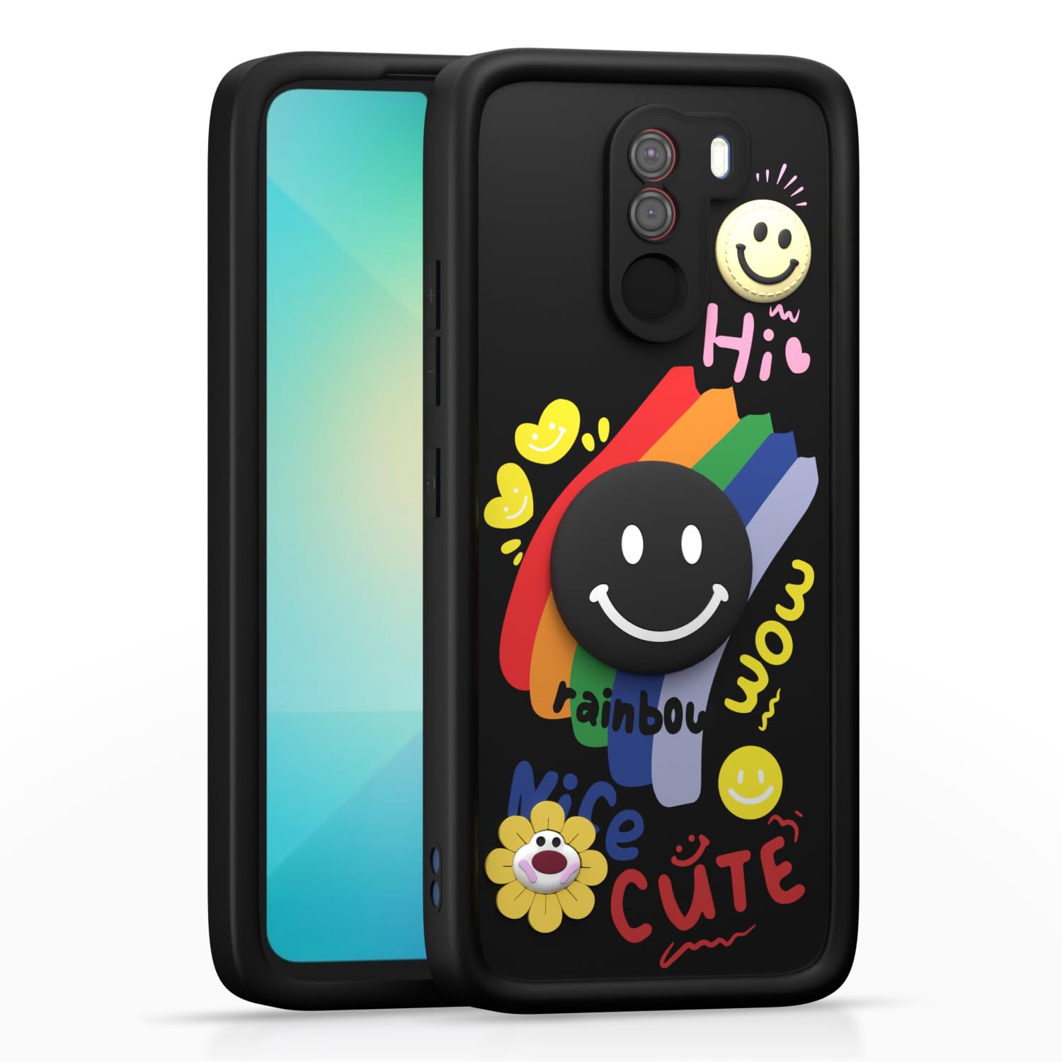 Poco F1 mobile back cover in black by Pikkme