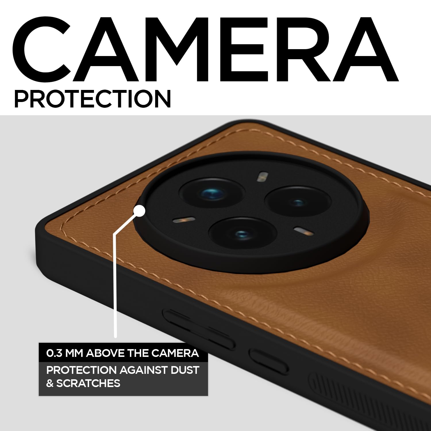 Brown Leather back cover for Realme 14 Pro Plus 5G – Pikkme – photo 3