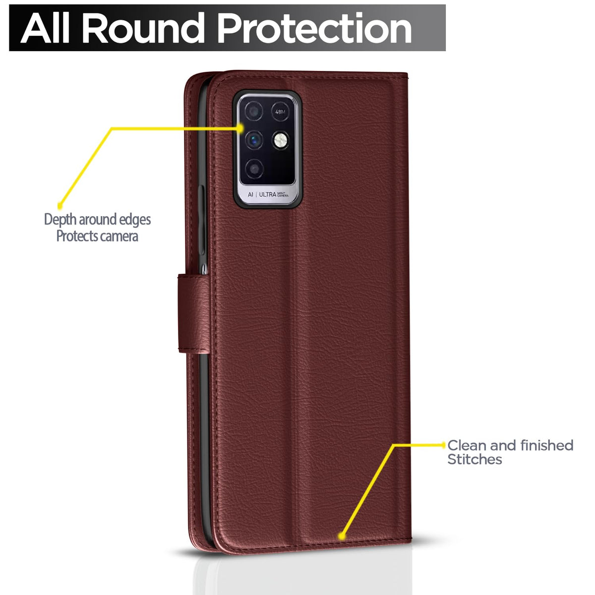 Pikkme Infinix Note 10 brown flip case – photo 4