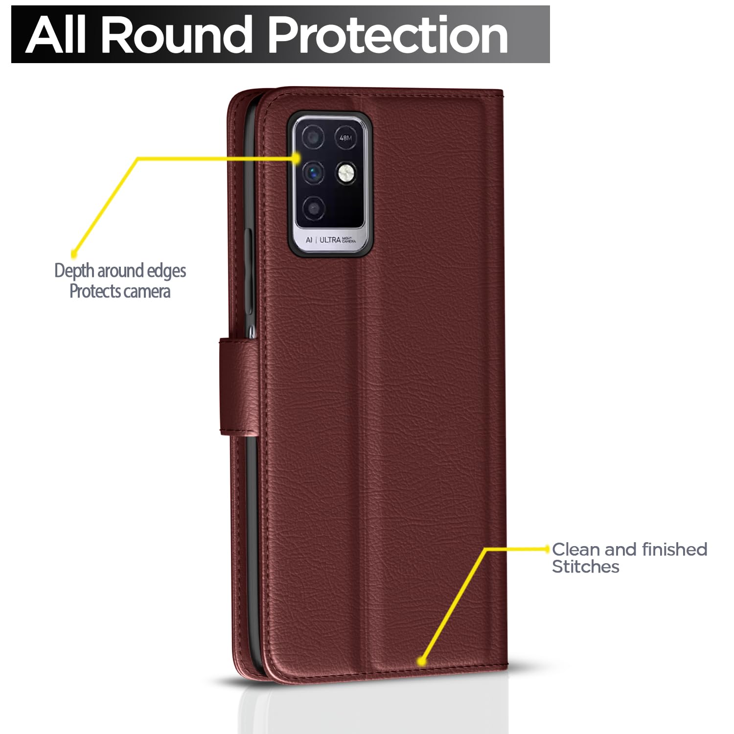 Pikkme Infinix Note 10 brown flip case – photo 4