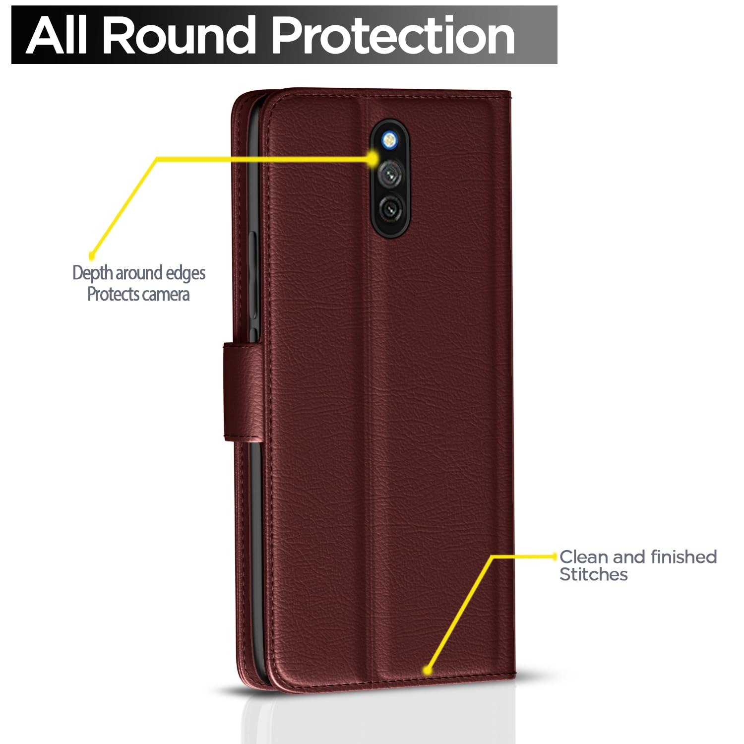 Pikkme brown flip cover for Redmi 8A – photo 4