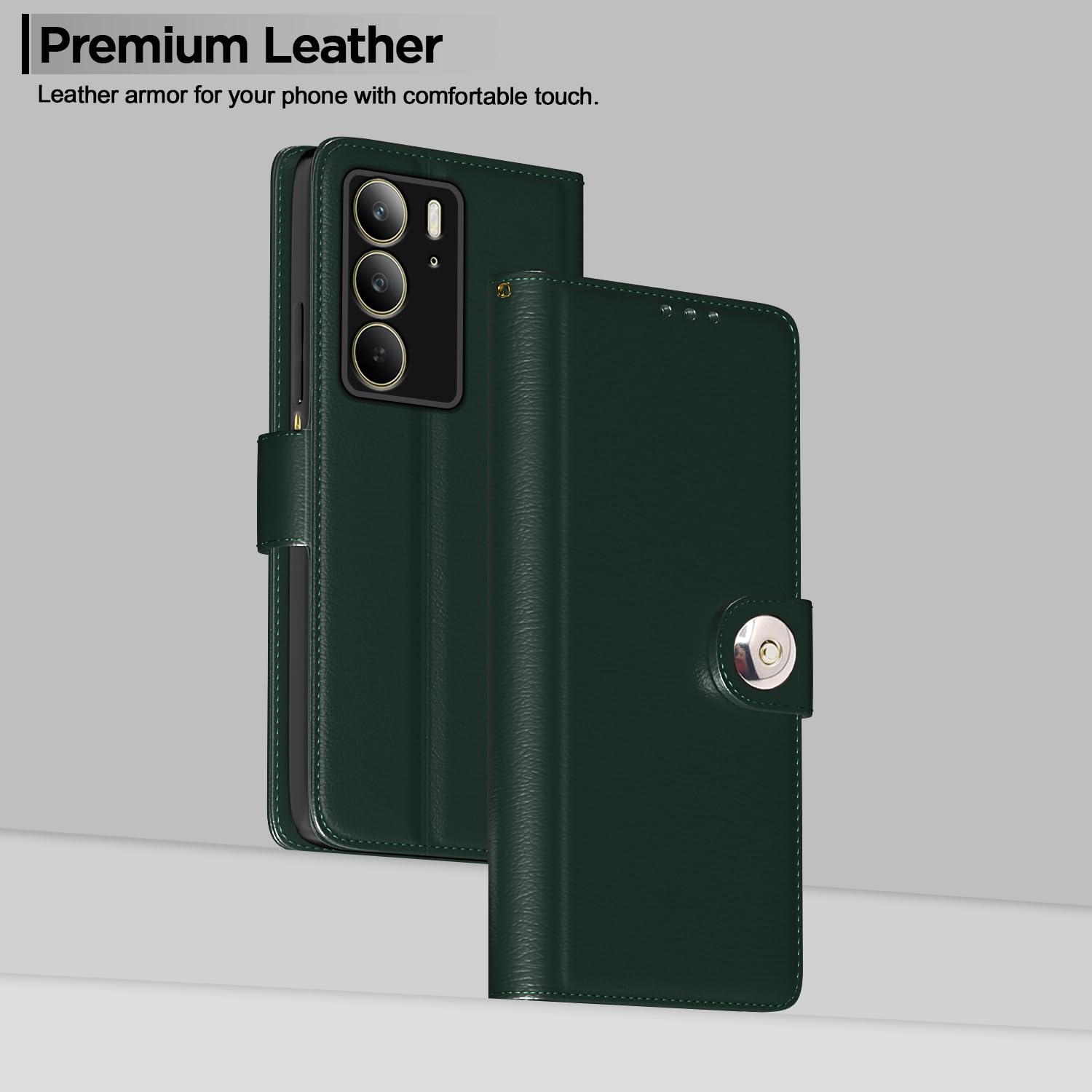 Pikkme Realme C75 green flip case – photo 2