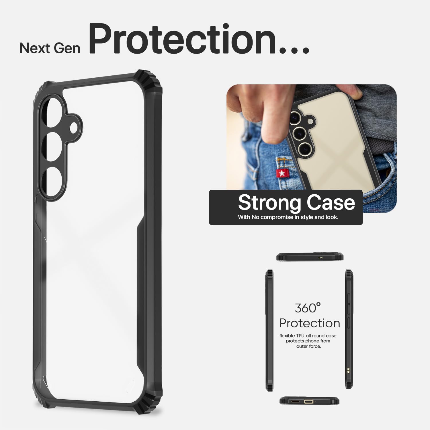 Pikkme Samsung Galaxy A55 5G Eagle Back Cover (Black)