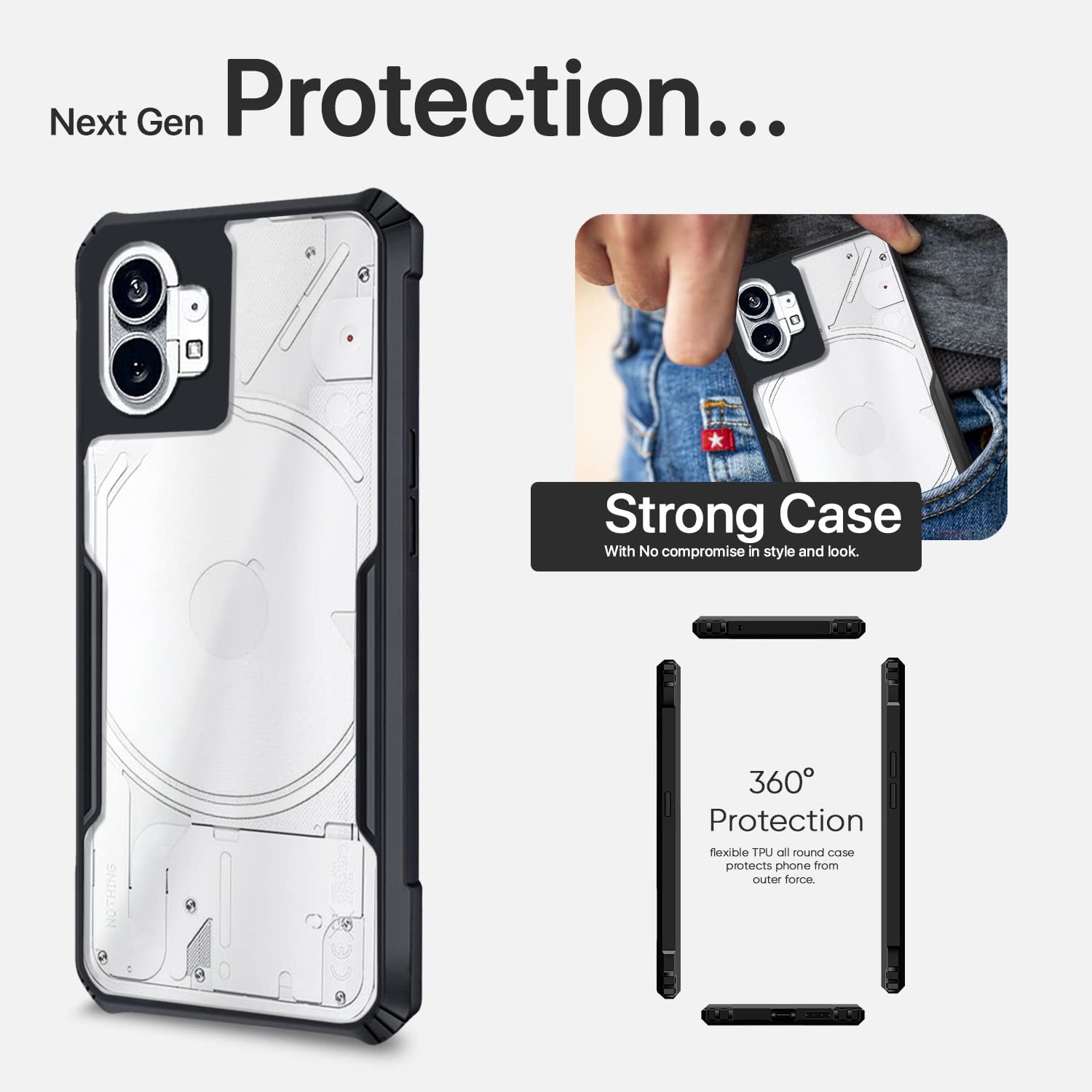 Pikkme Nothing Phone 1 Hybrid black phone cover – photo 7