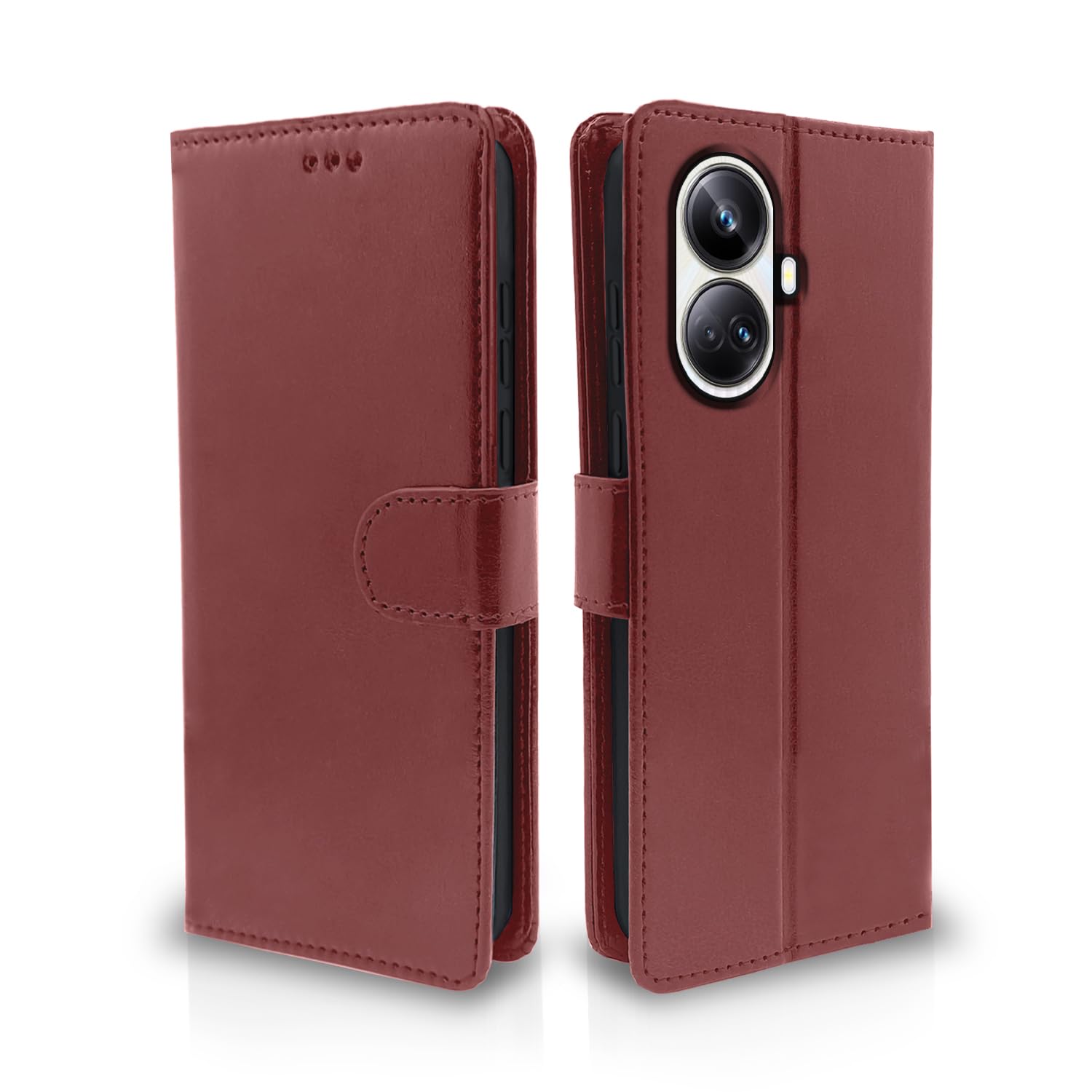 Pikkme Realme 10 Pro Plus Vintage Flip Cover (Brown)